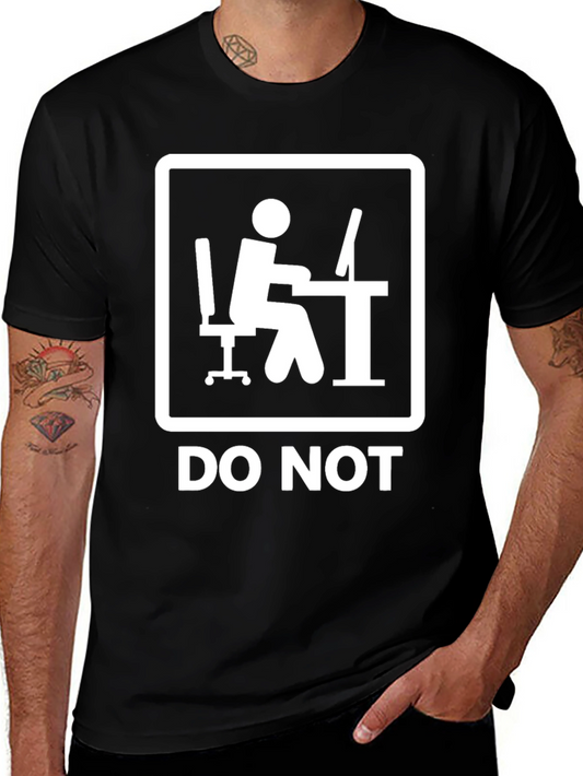 Do Not Office Worker Black T-Shirt