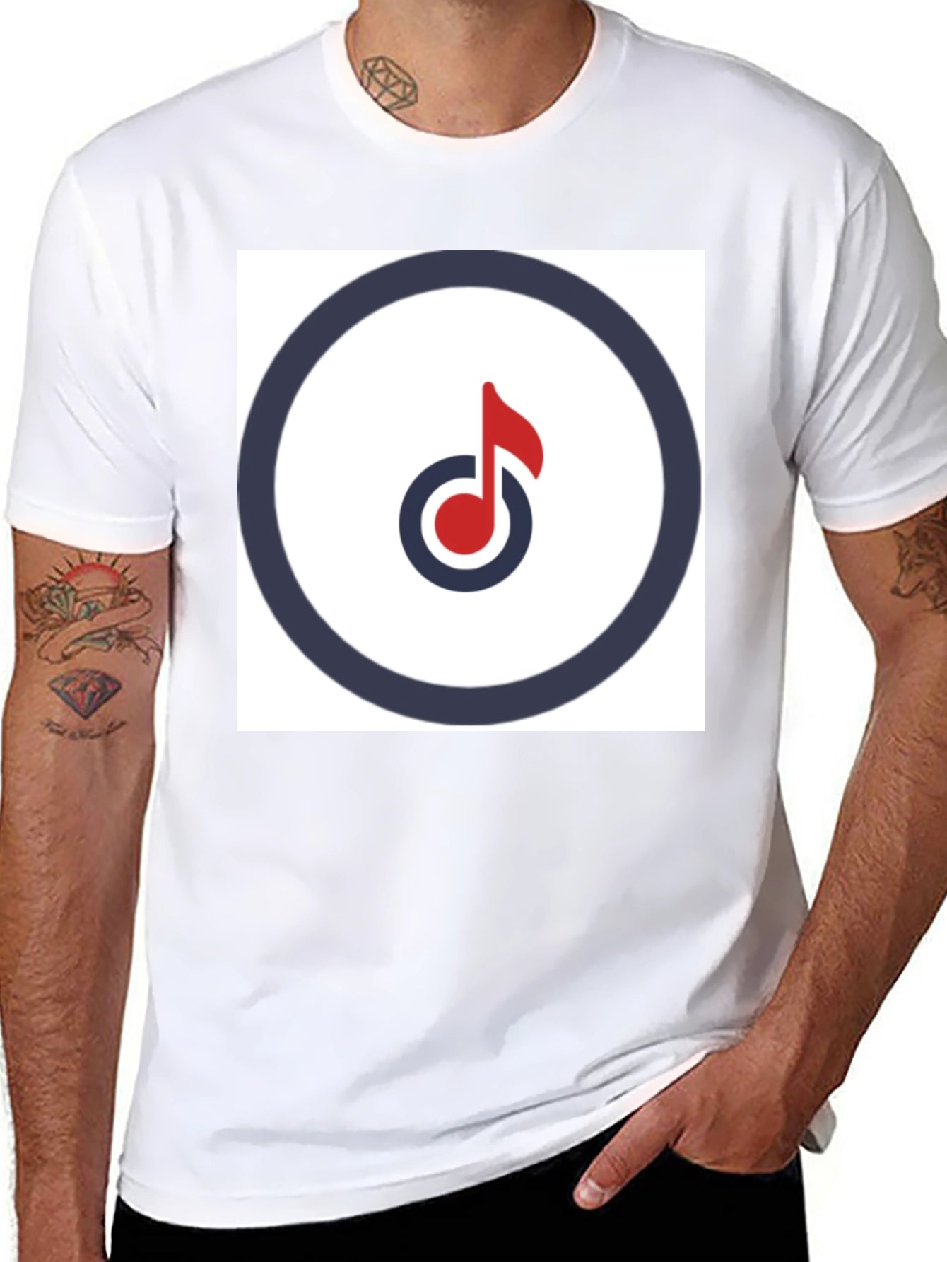 Modern Music Note Graphic Tee - Stylish Black T-Shirt
