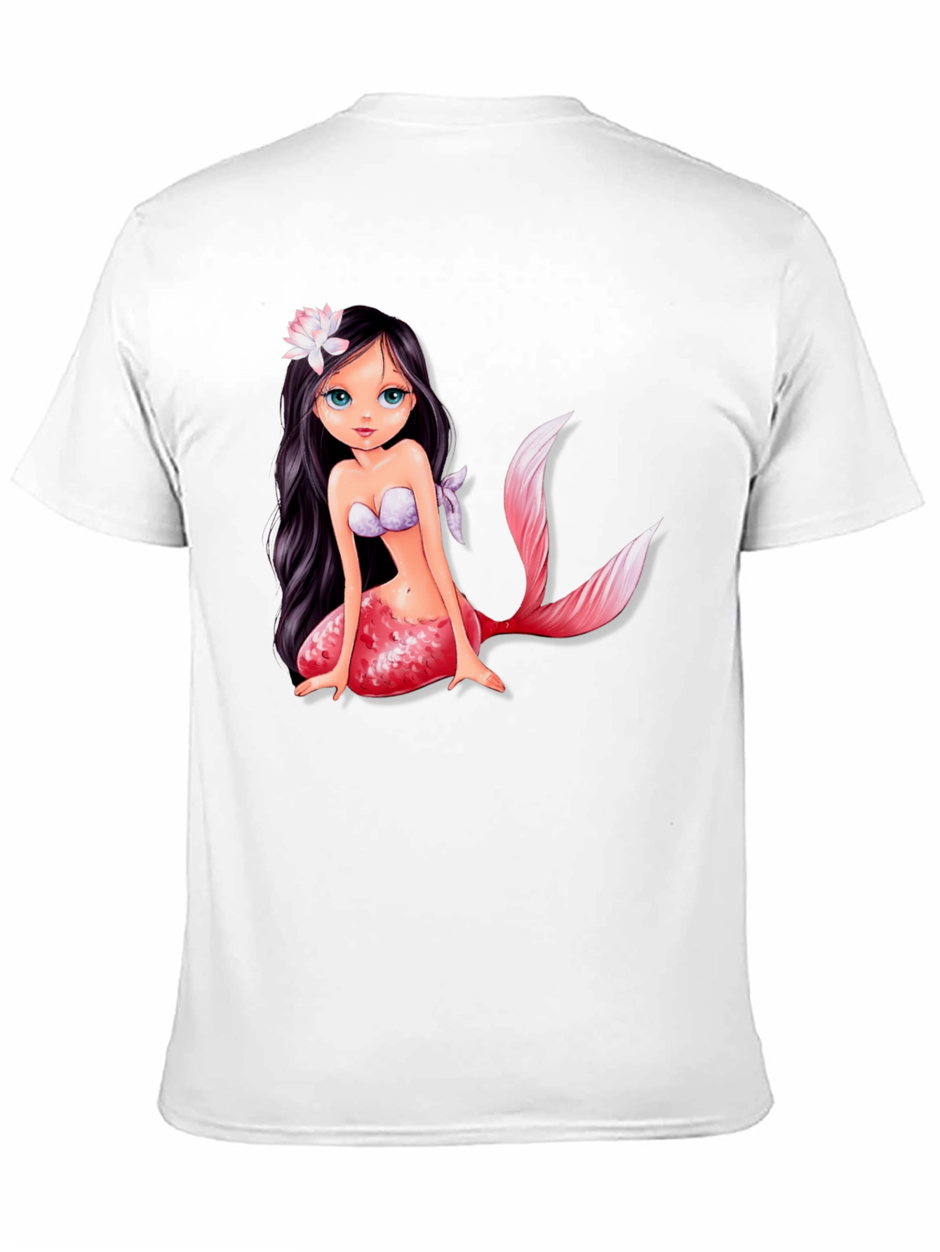 Mermaid Graphic Tee - Black Cotton Casual