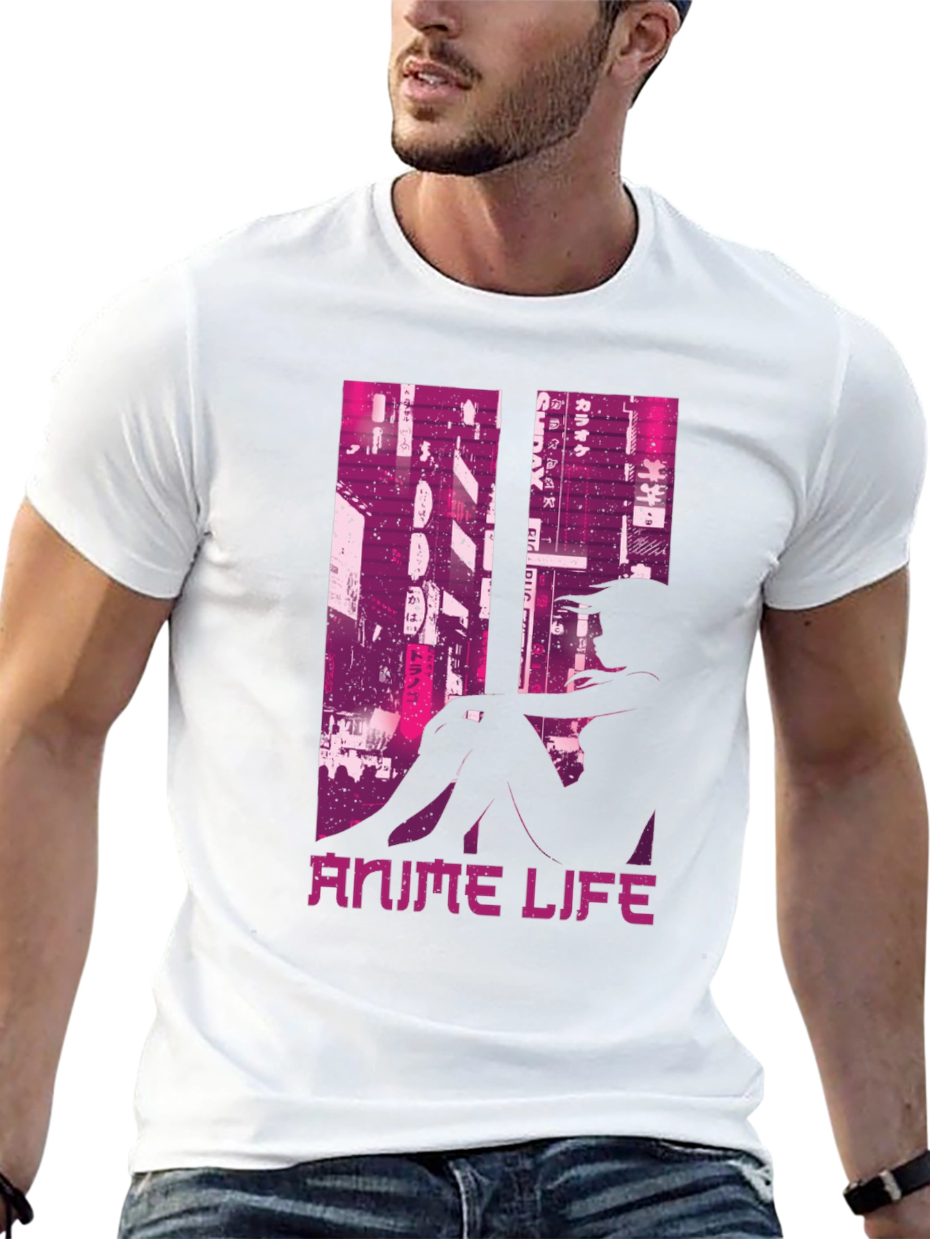 Anime Life Graphic Tee - Black