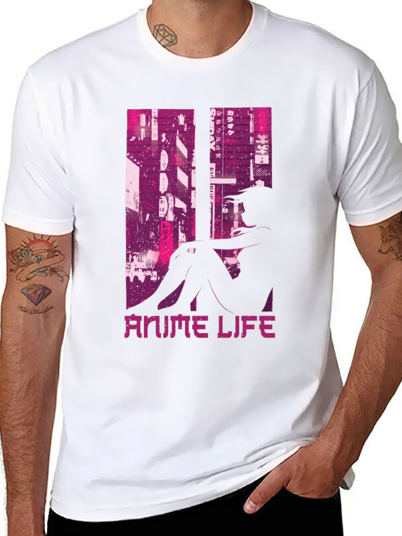 Anime Life Graphic Tee - Black