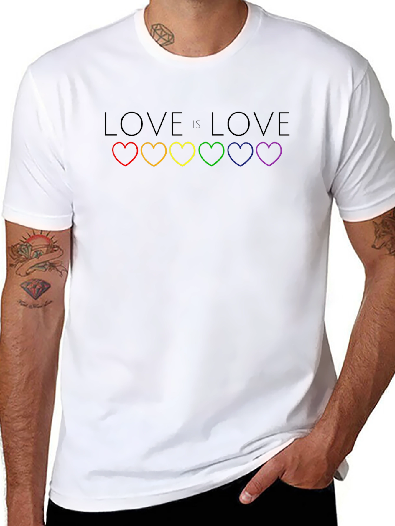 Love Is Love LGBTQ+ Rainbow Heart T-Shirt