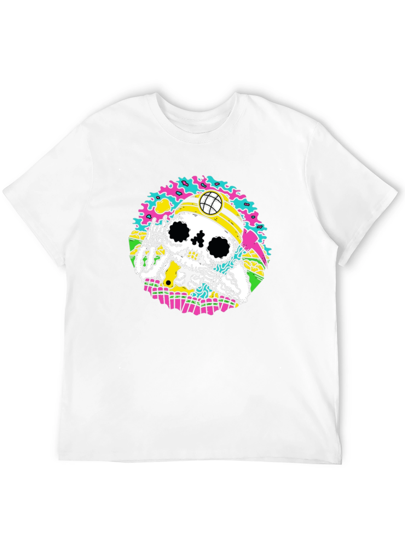 Skeleton Miner Graphic Tee - Quirky Skull Design
