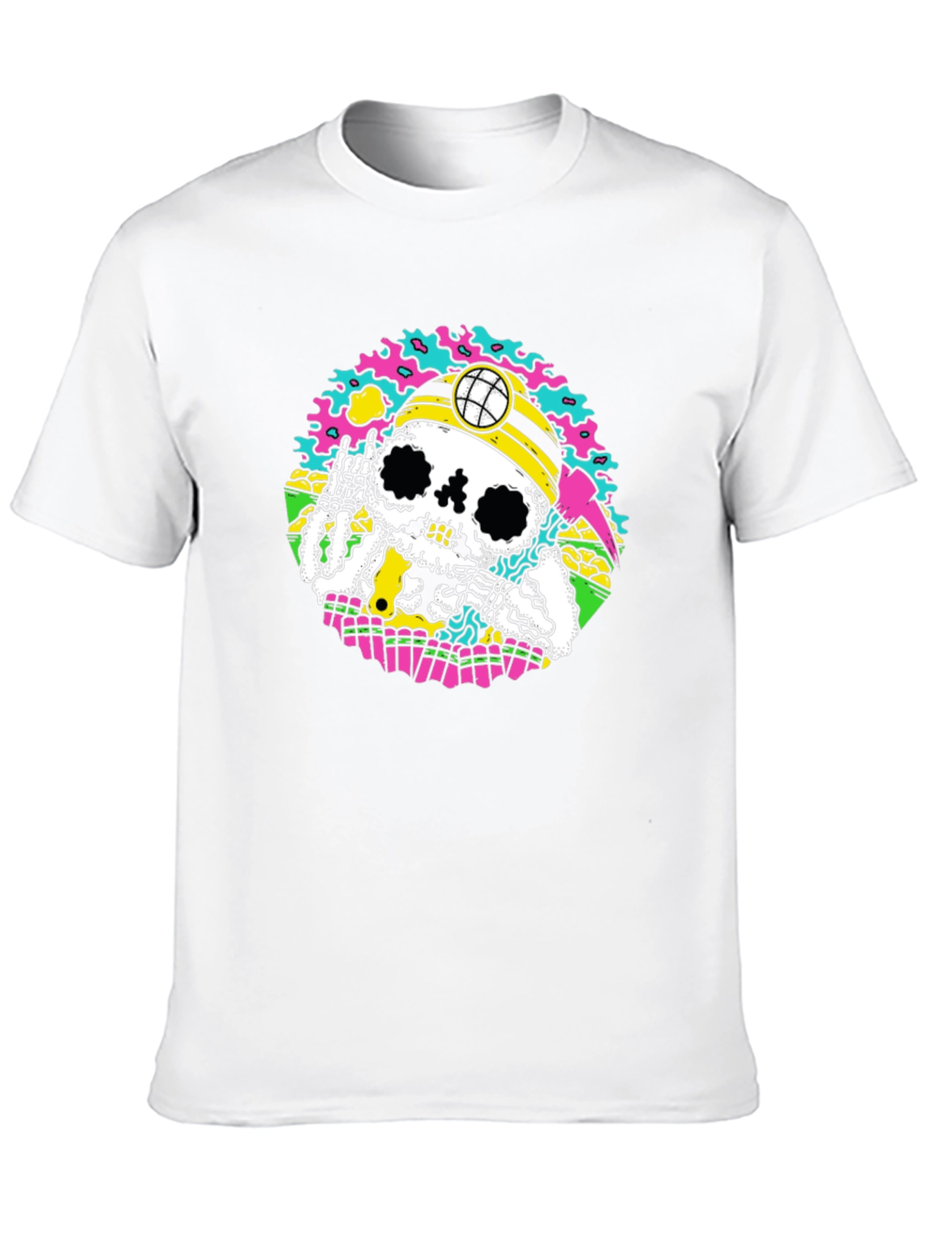 Skeleton Miner Graphic Tee - Quirky Skull Design