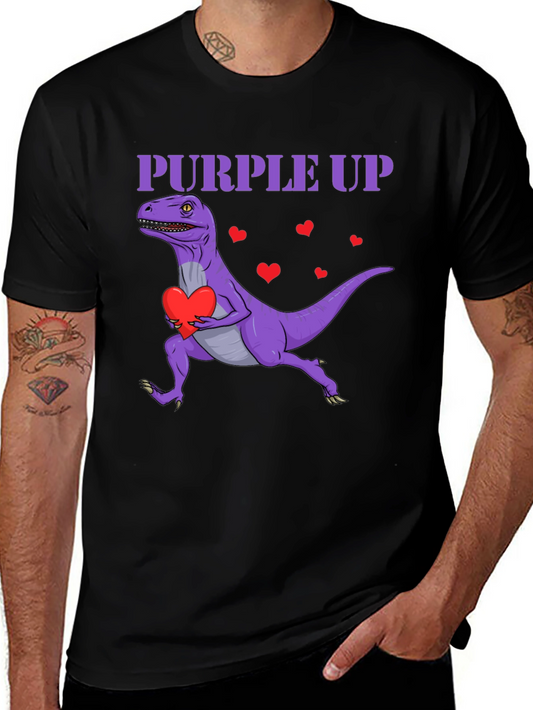 Purple Up Dinosaur Heart T-Shirt