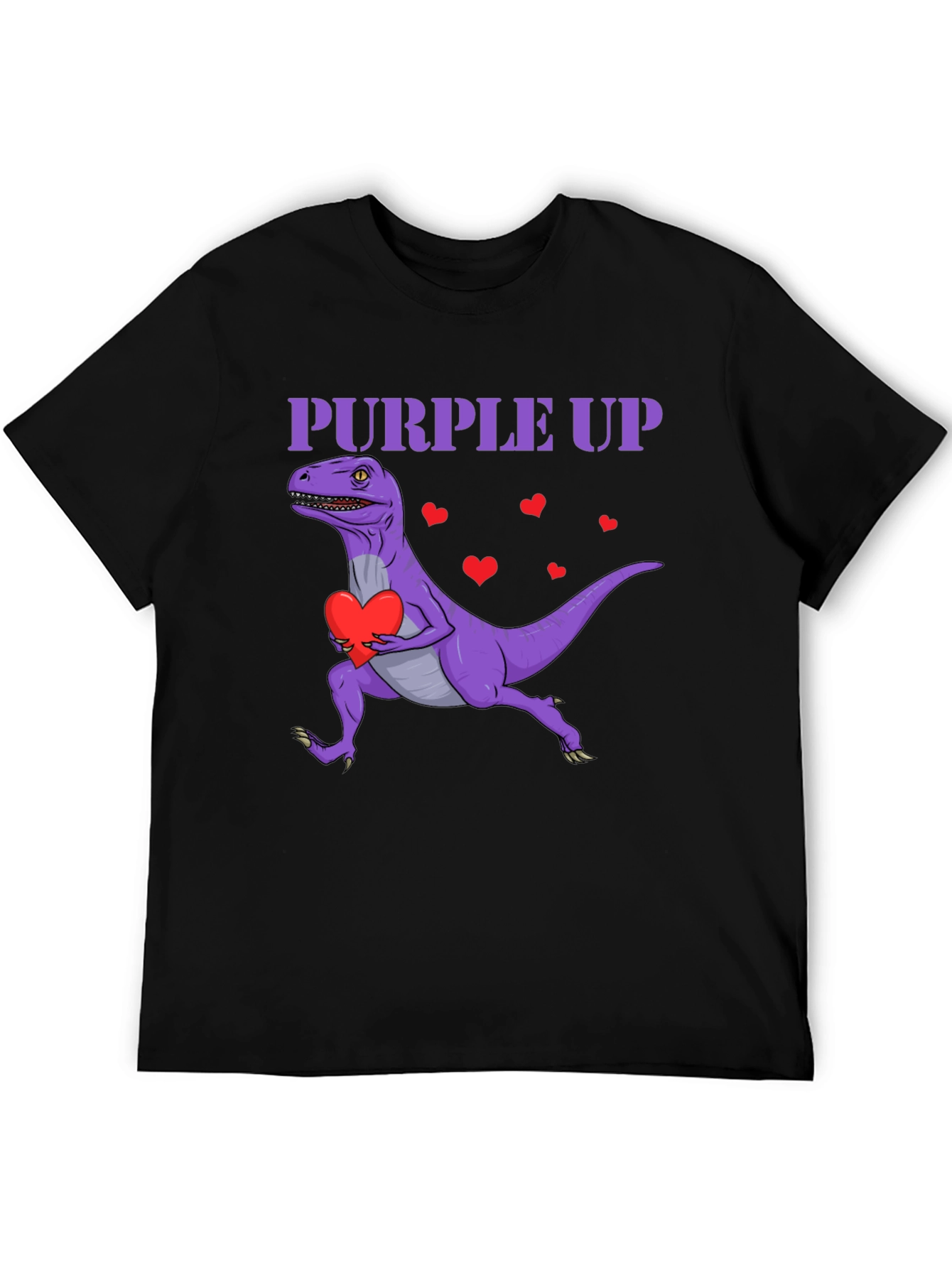 Purple Up Dinosaur Heart T-Shirt