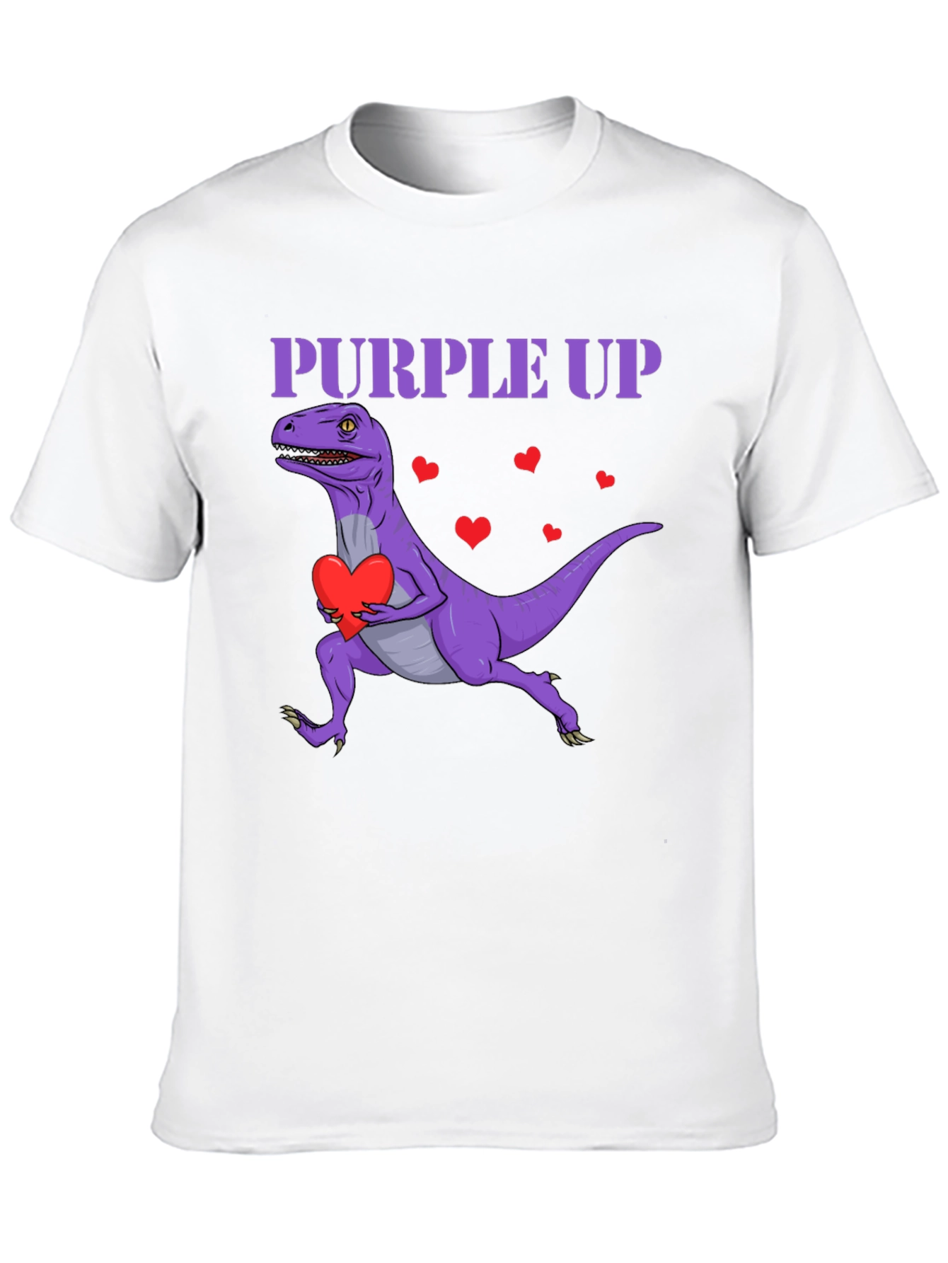 Purple Up Dinosaur Heart T-Shirt