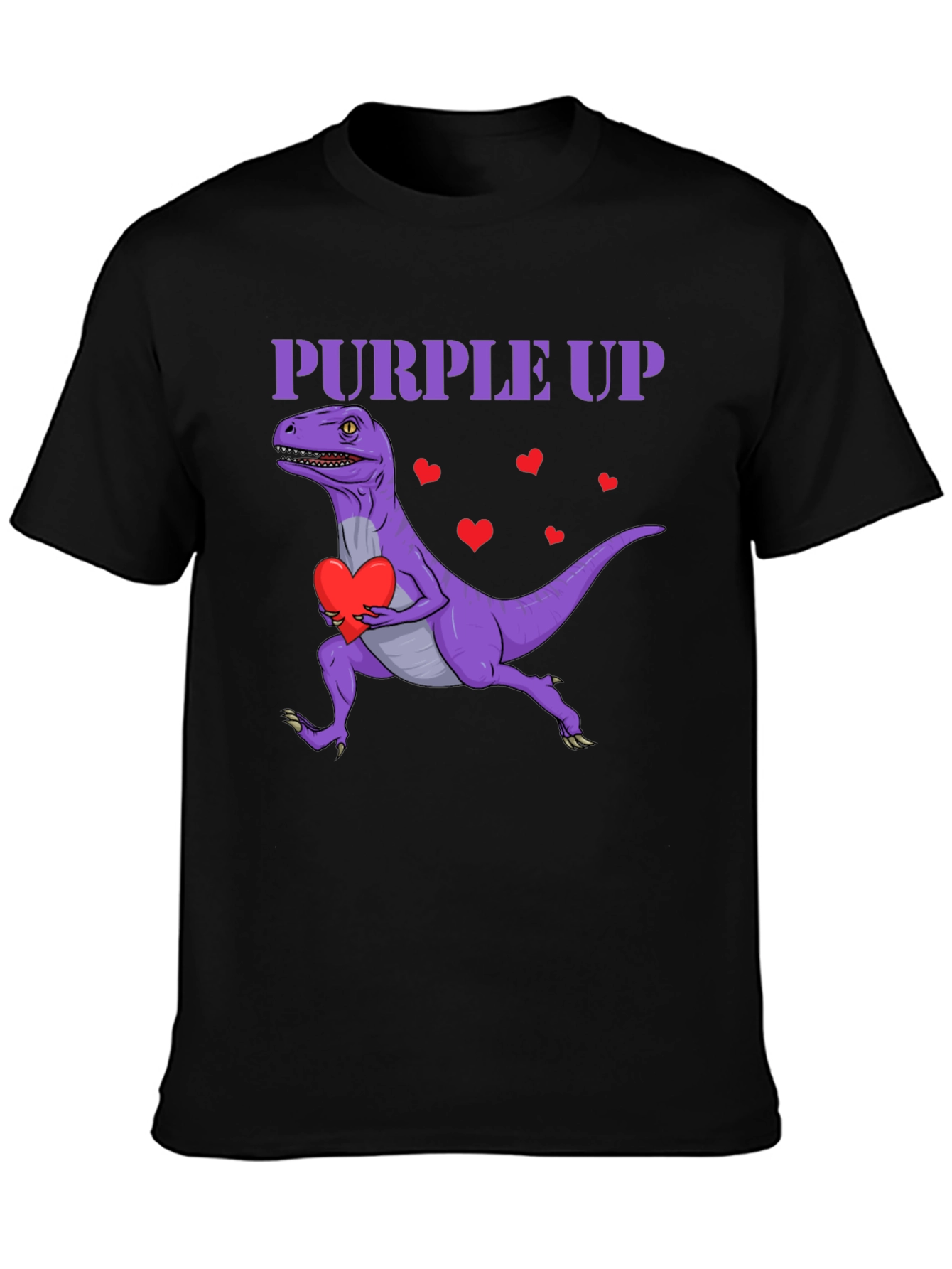 Purple Up Dinosaur Heart T-Shirt