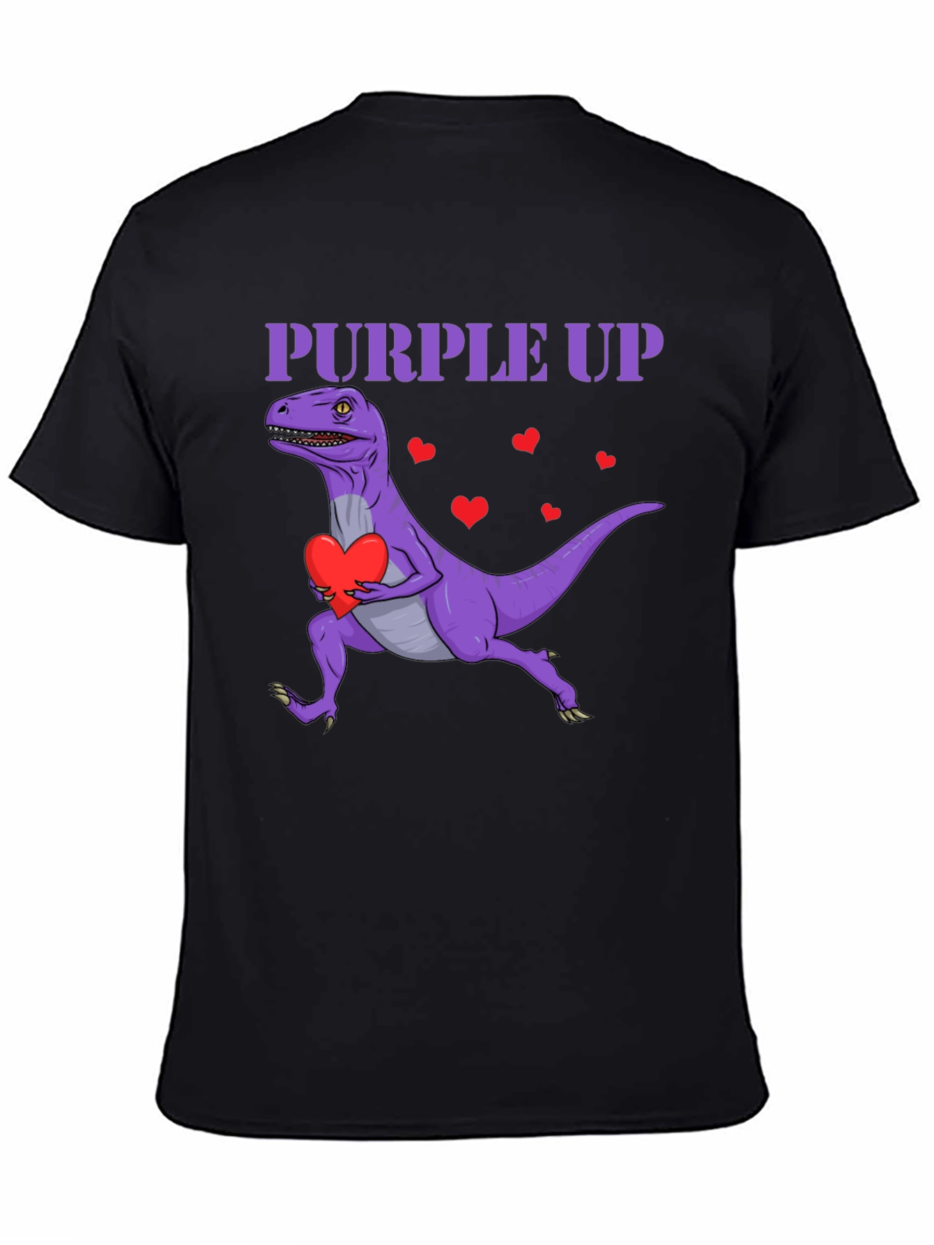 Purple Up Dinosaur Heart T-Shirt