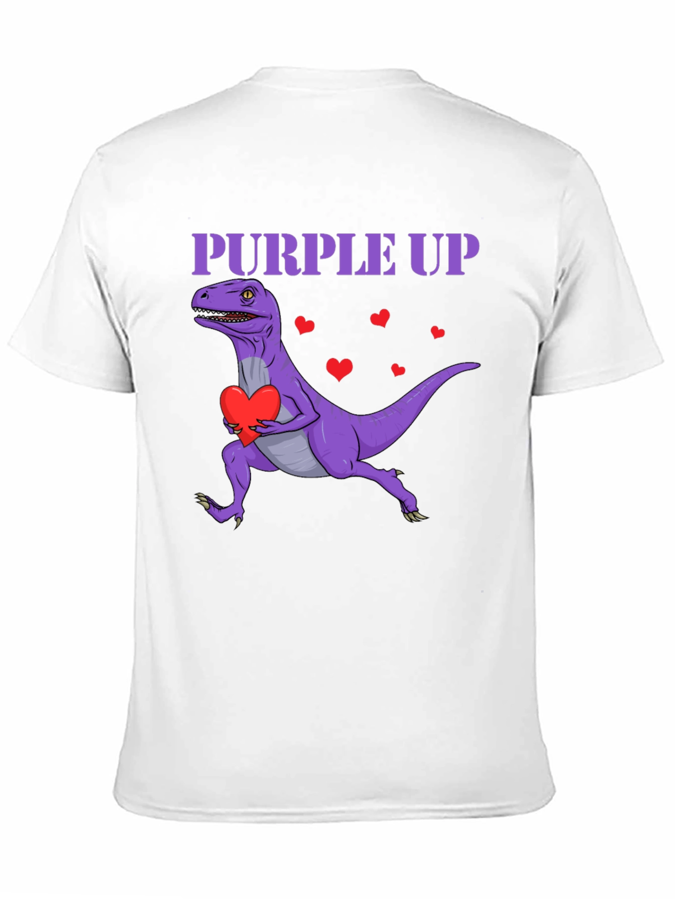 Purple Up Dinosaur Heart T-Shirt