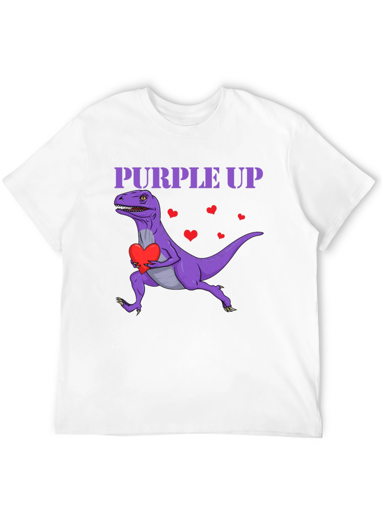 Purple Up Dinosaur Heart T-Shirt