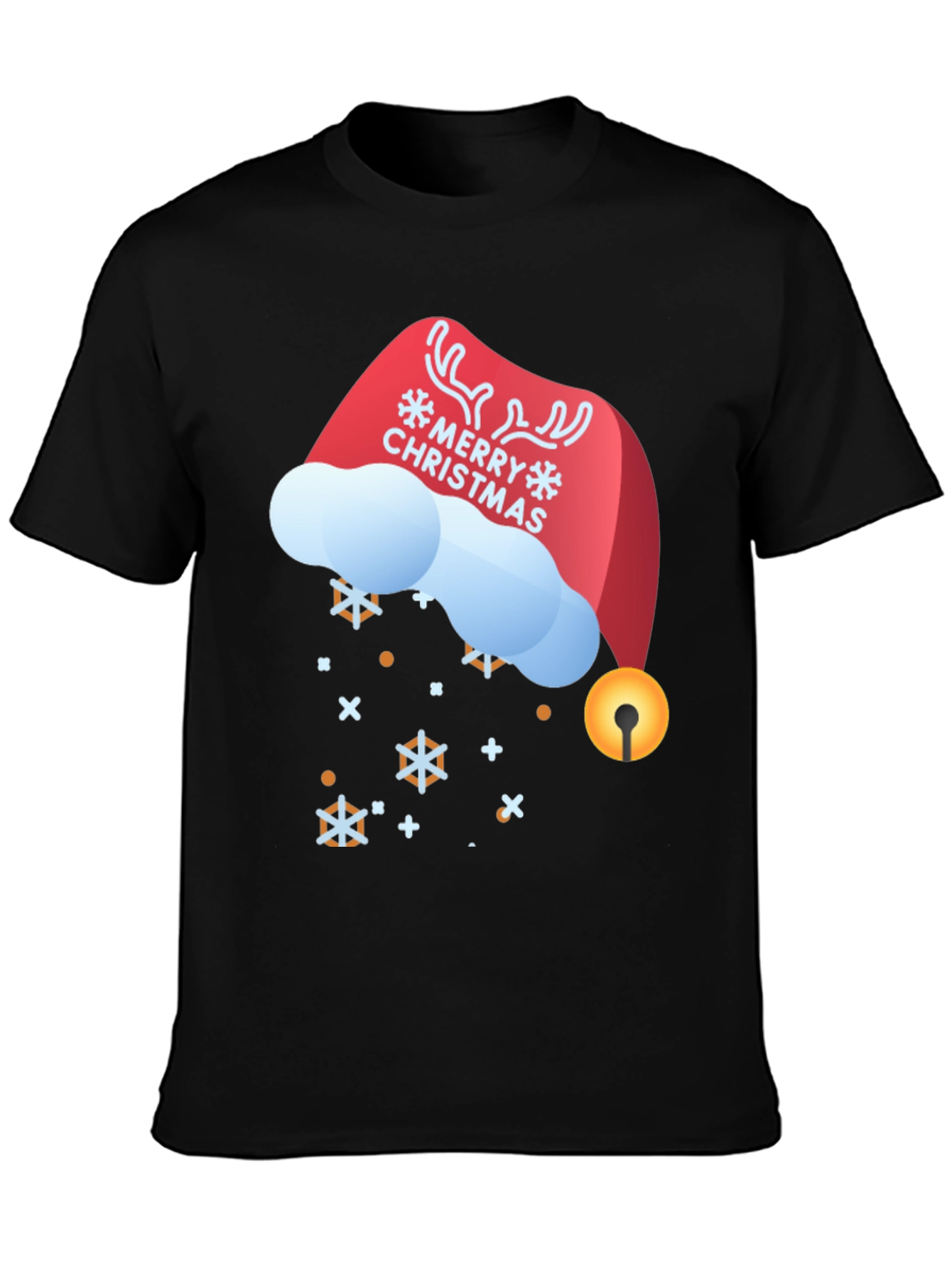 Festive Merry Christmas Santa Hat Graphic Tee