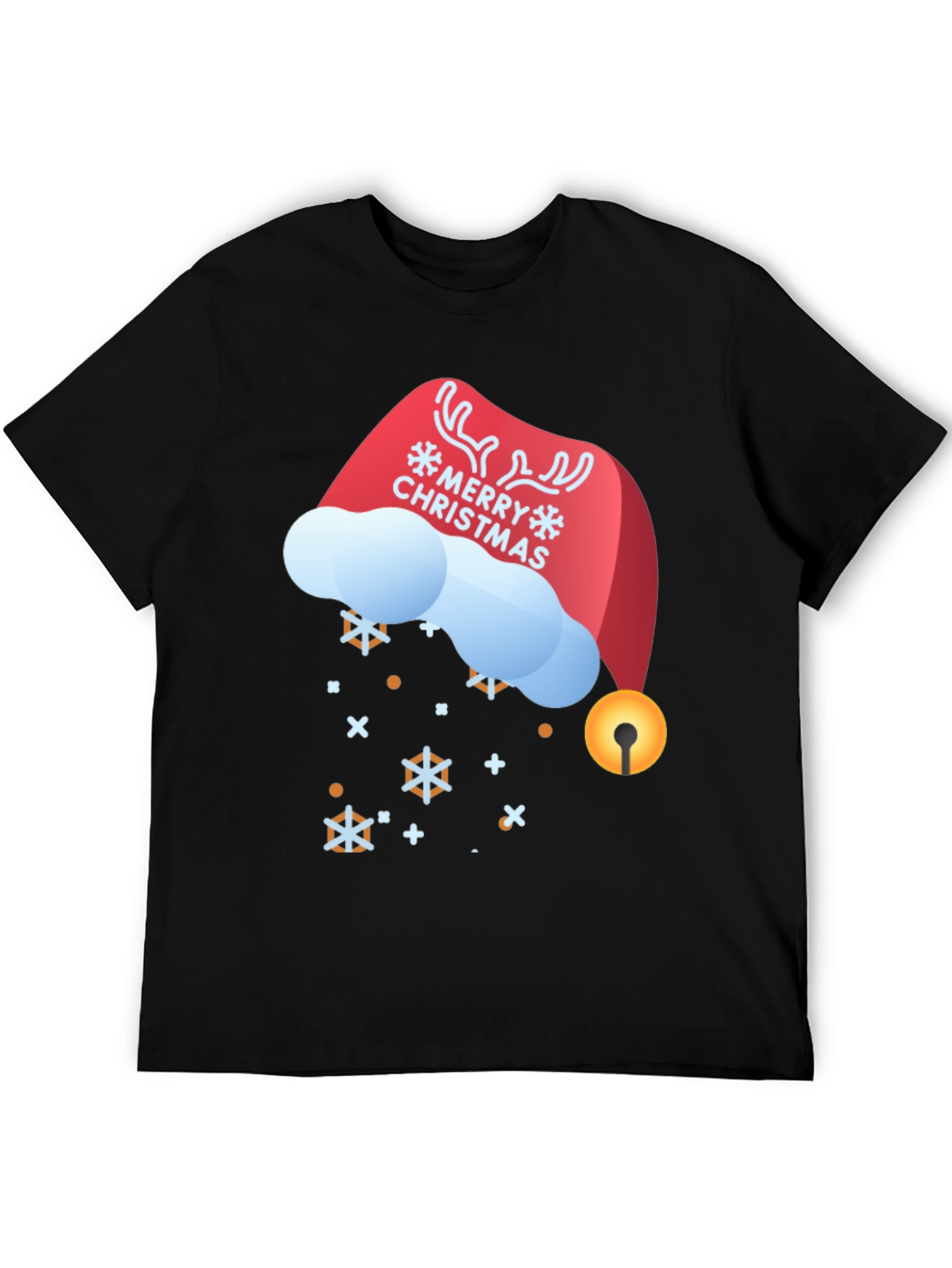Festive Merry Christmas Santa Hat Graphic Tee