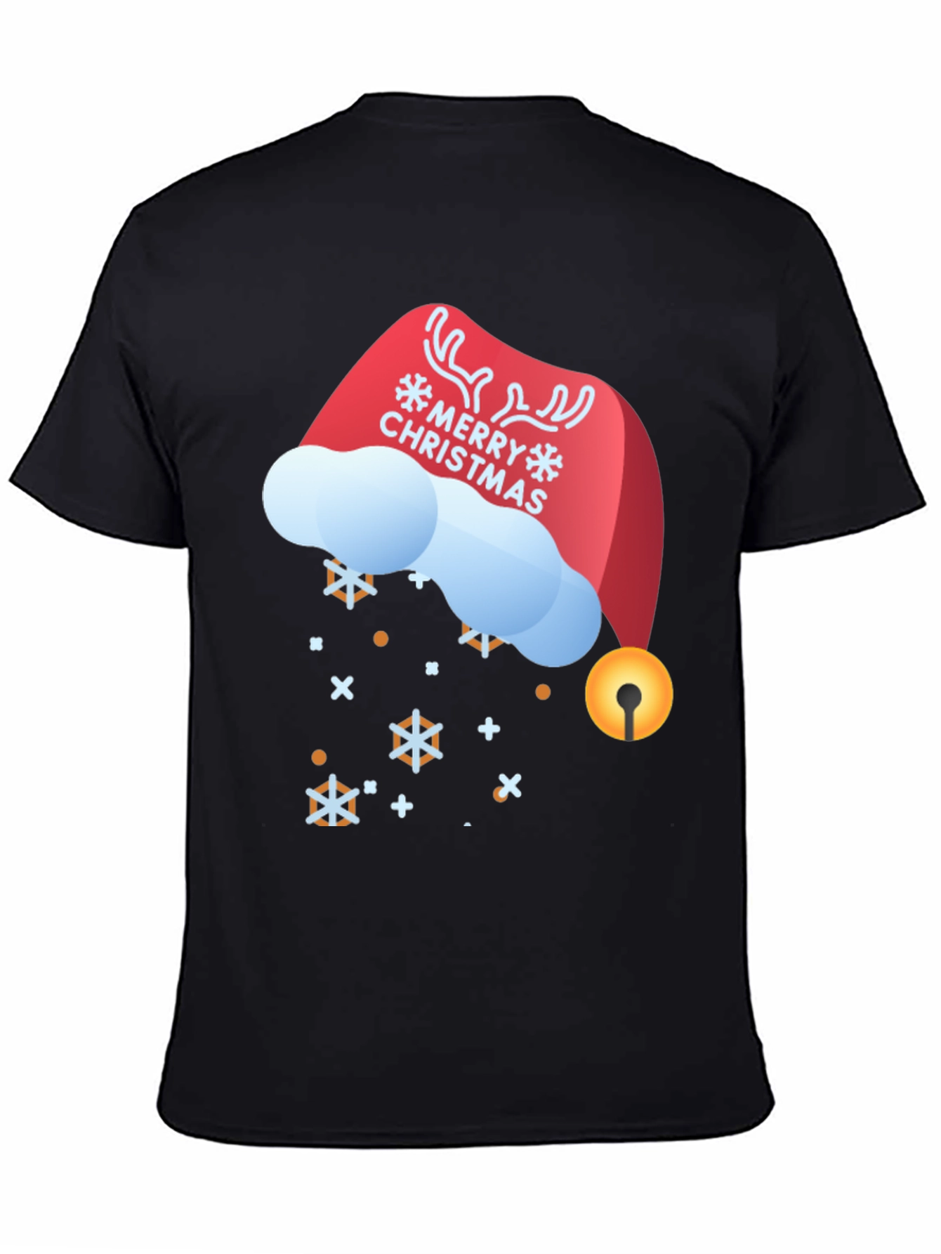 Festive Merry Christmas Santa Hat Graphic Tee