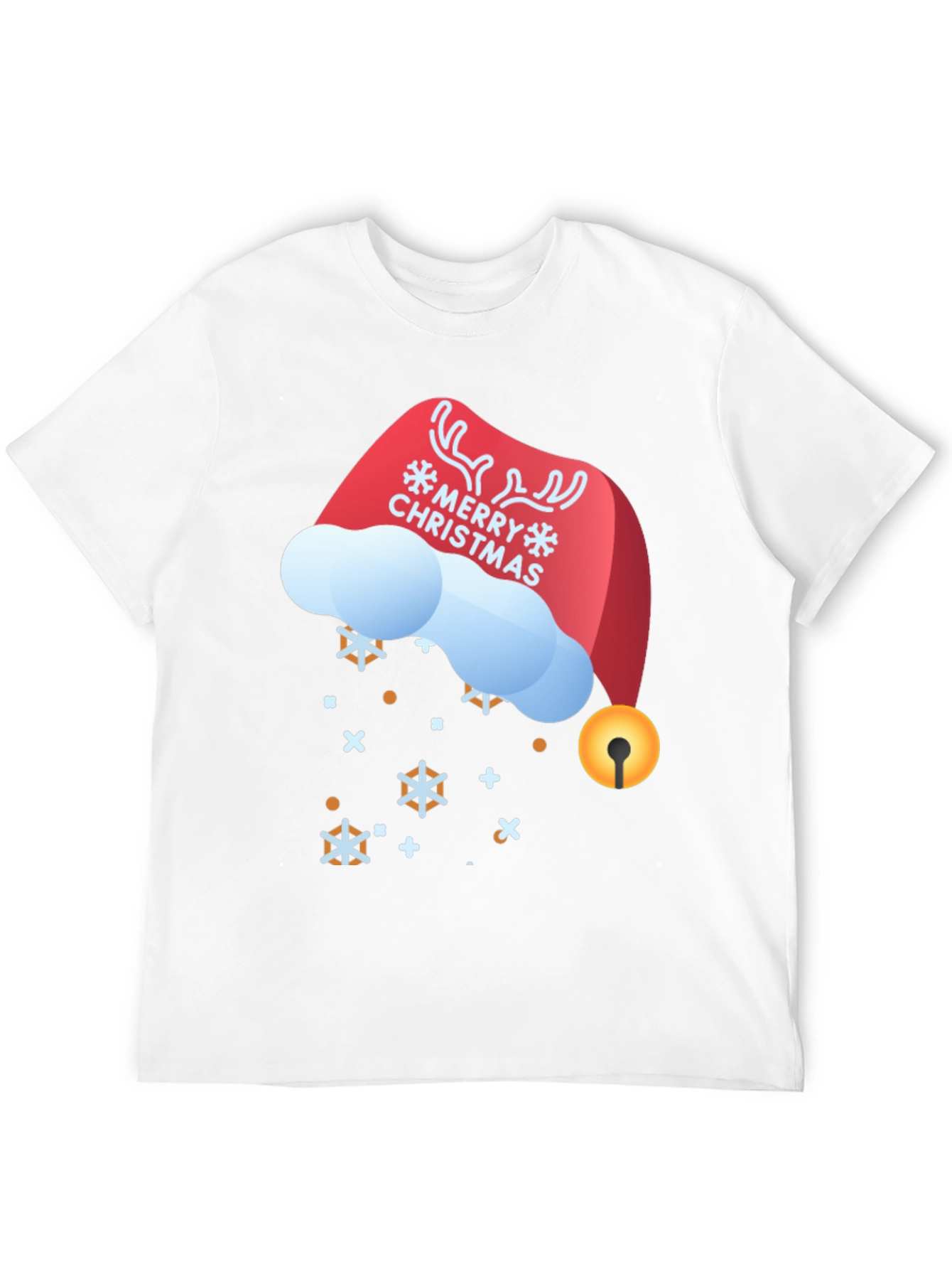 Festive Merry Christmas Santa Hat Graphic Tee