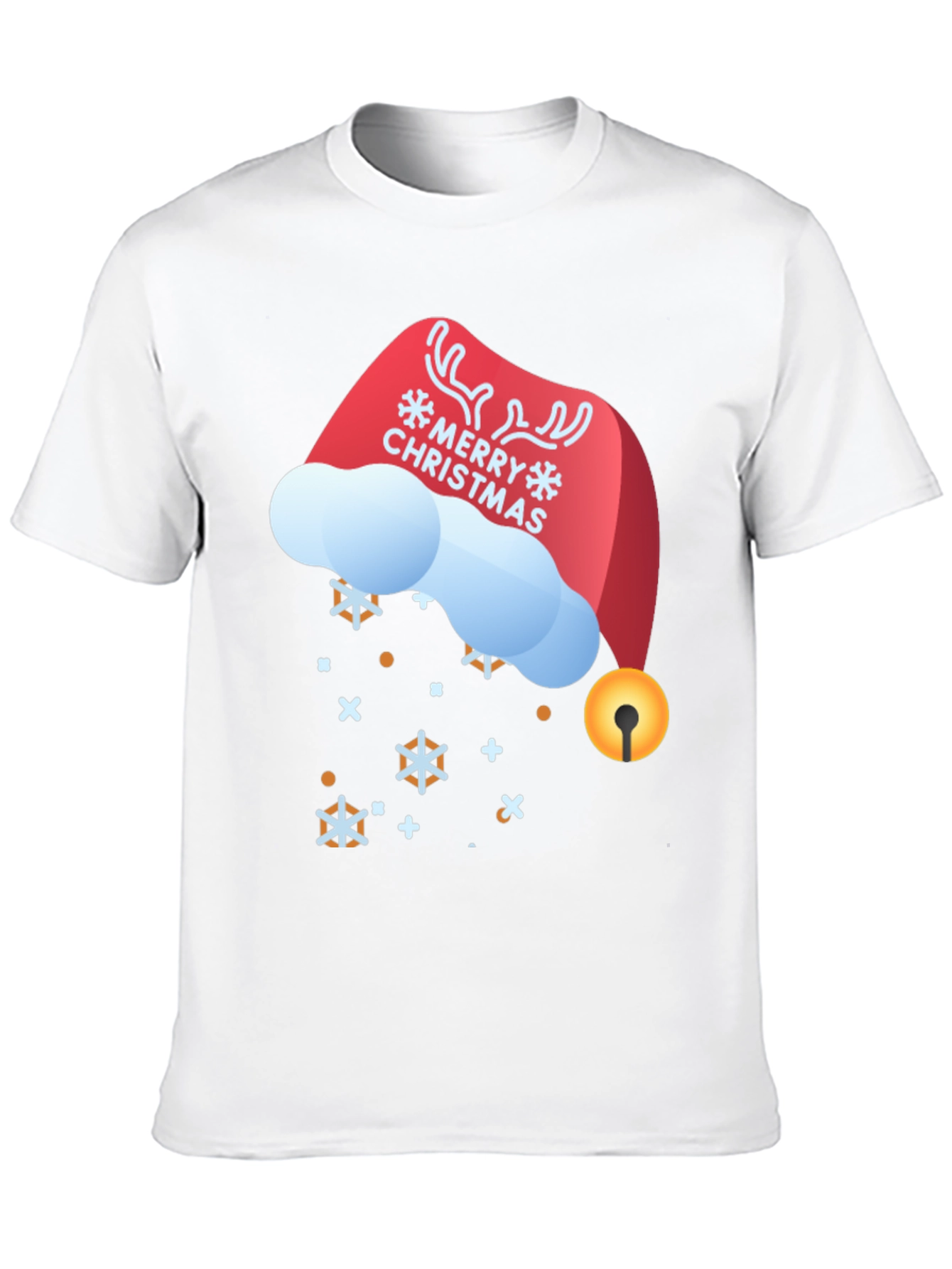 Festive Merry Christmas Santa Hat Graphic Tee