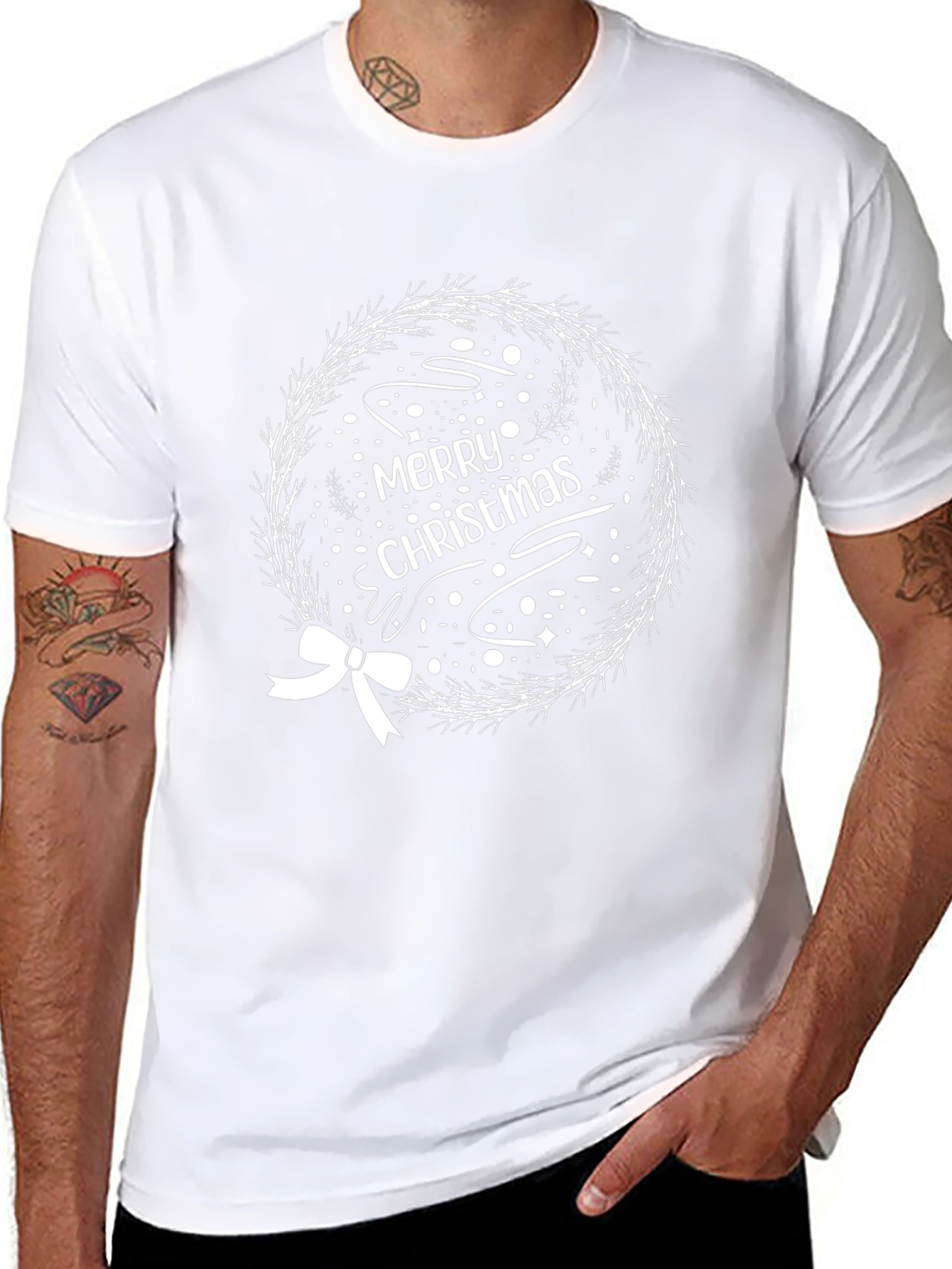 Merry Christmas Wreath Graphic Tee