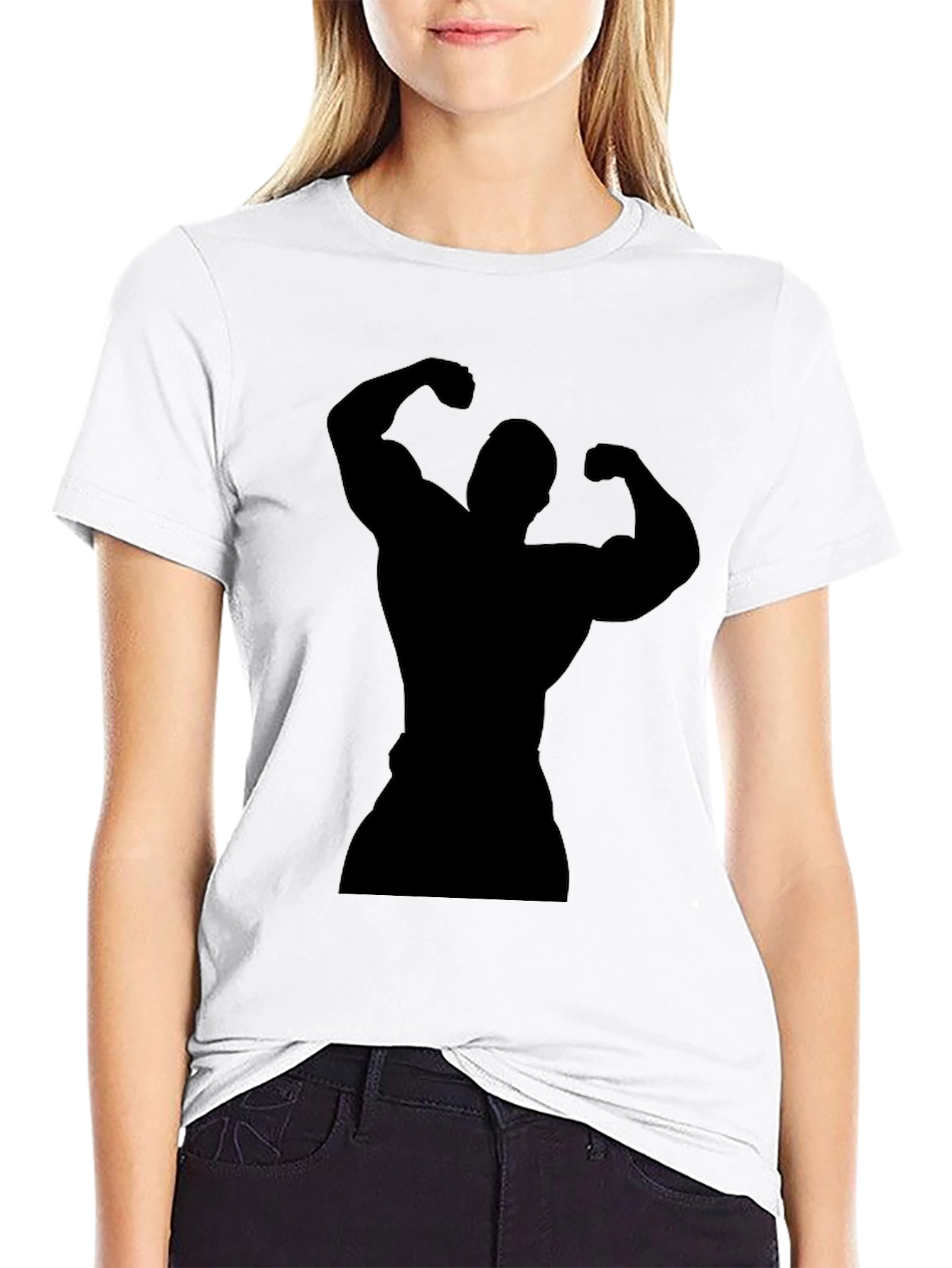 Black Bodybuilder Silhouette T-Shirt