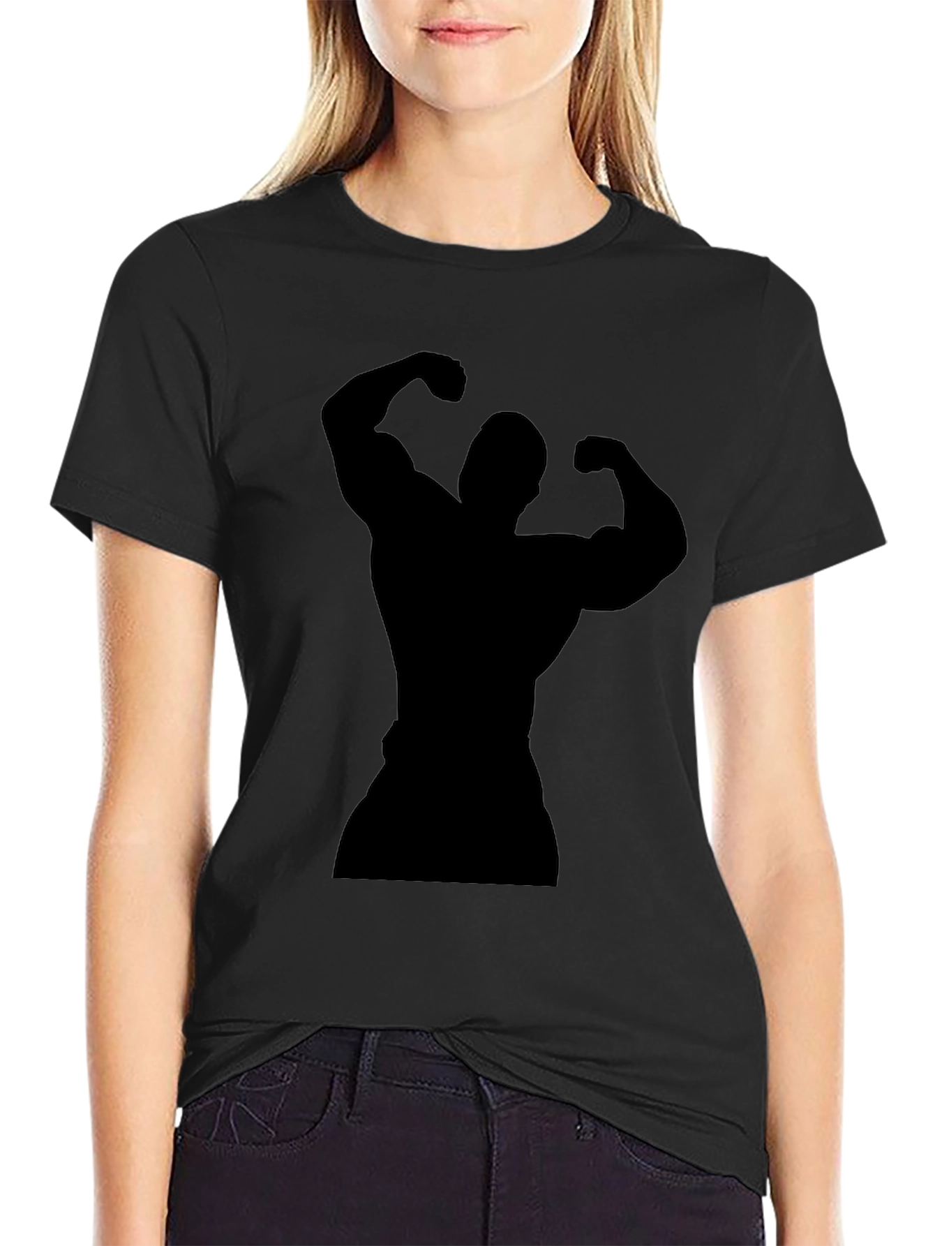 Black Bodybuilder Silhouette T-Shirt
