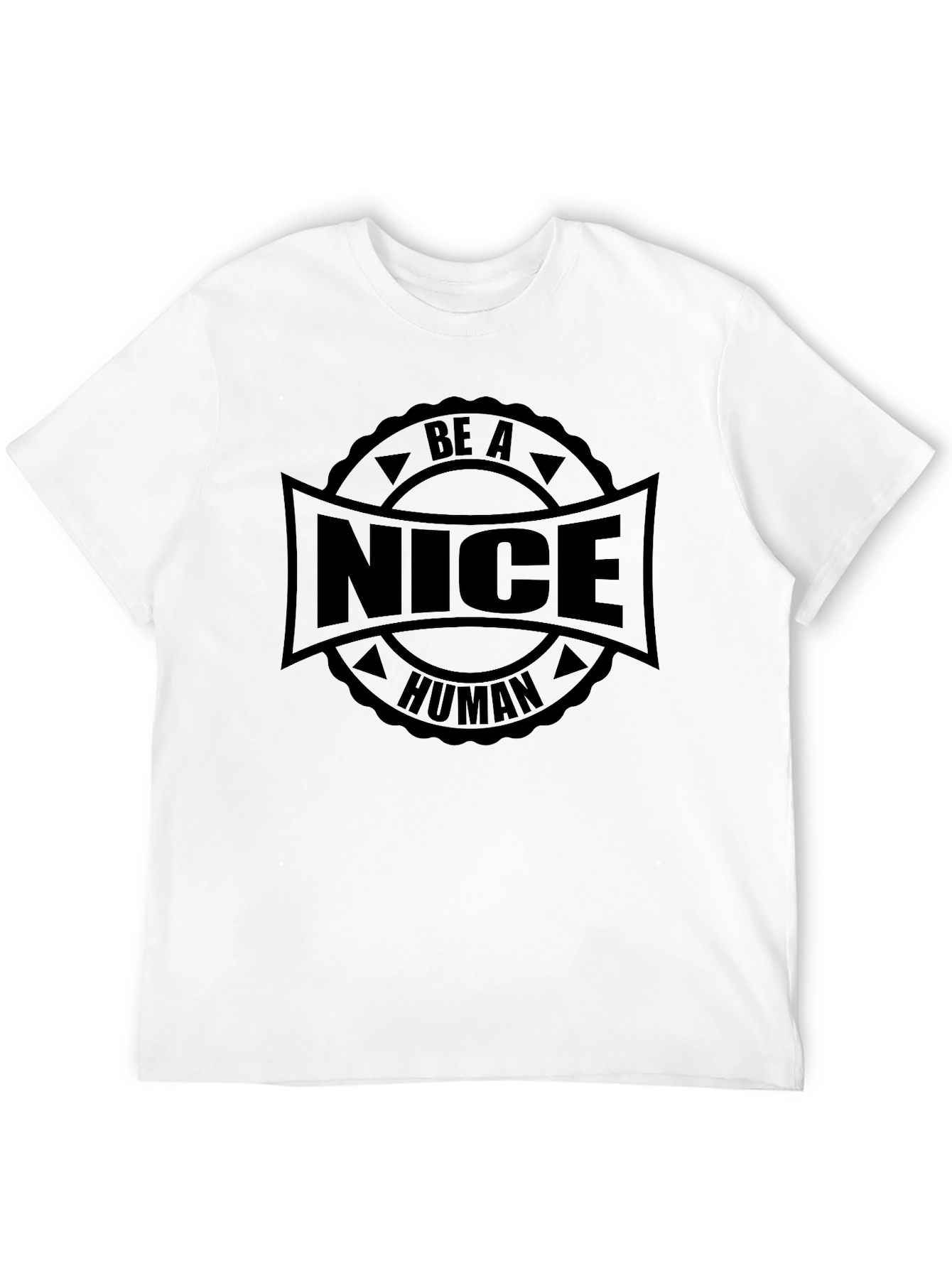 Be A Nice Human Black Graphic T-Shirt