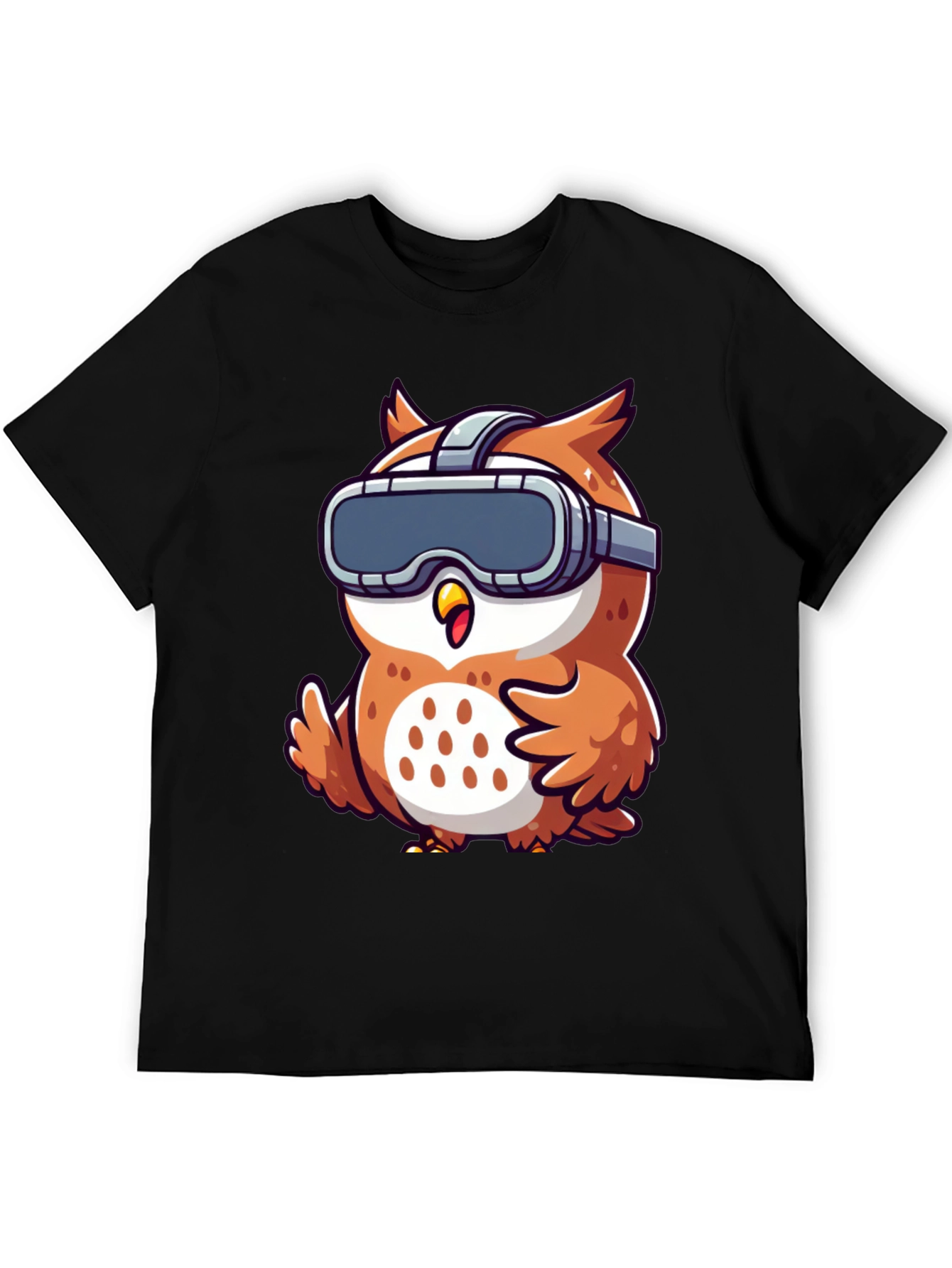 Owl in VR Headset Graphic Tee - Black