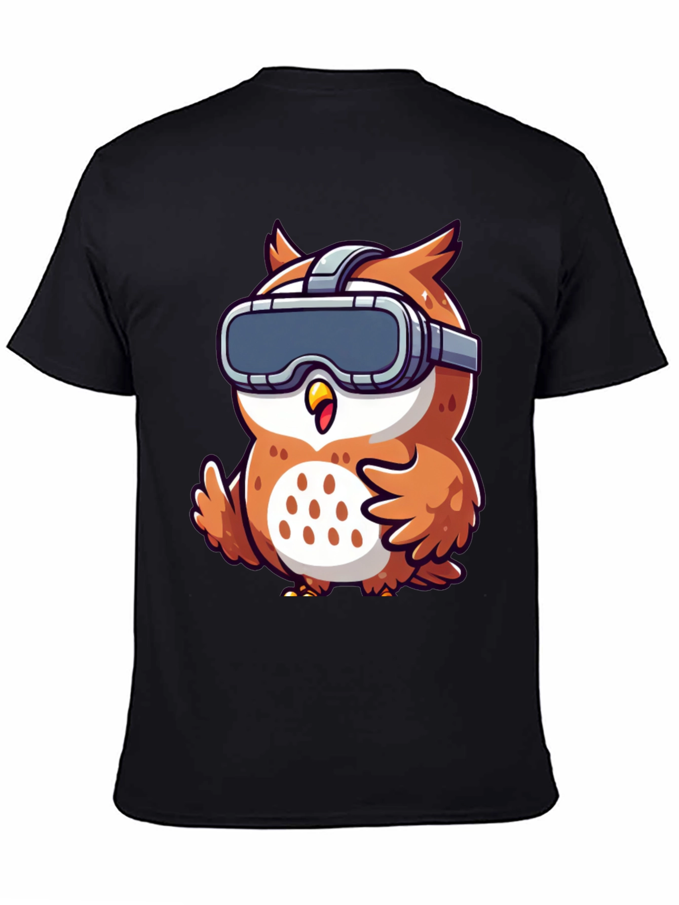 Owl in VR Headset Graphic Tee - Black