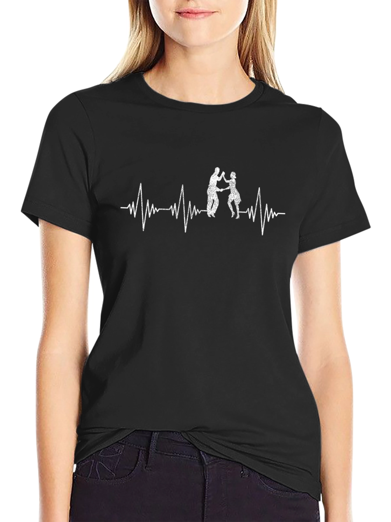 Dance Heartbeat Graphic Tee - Black