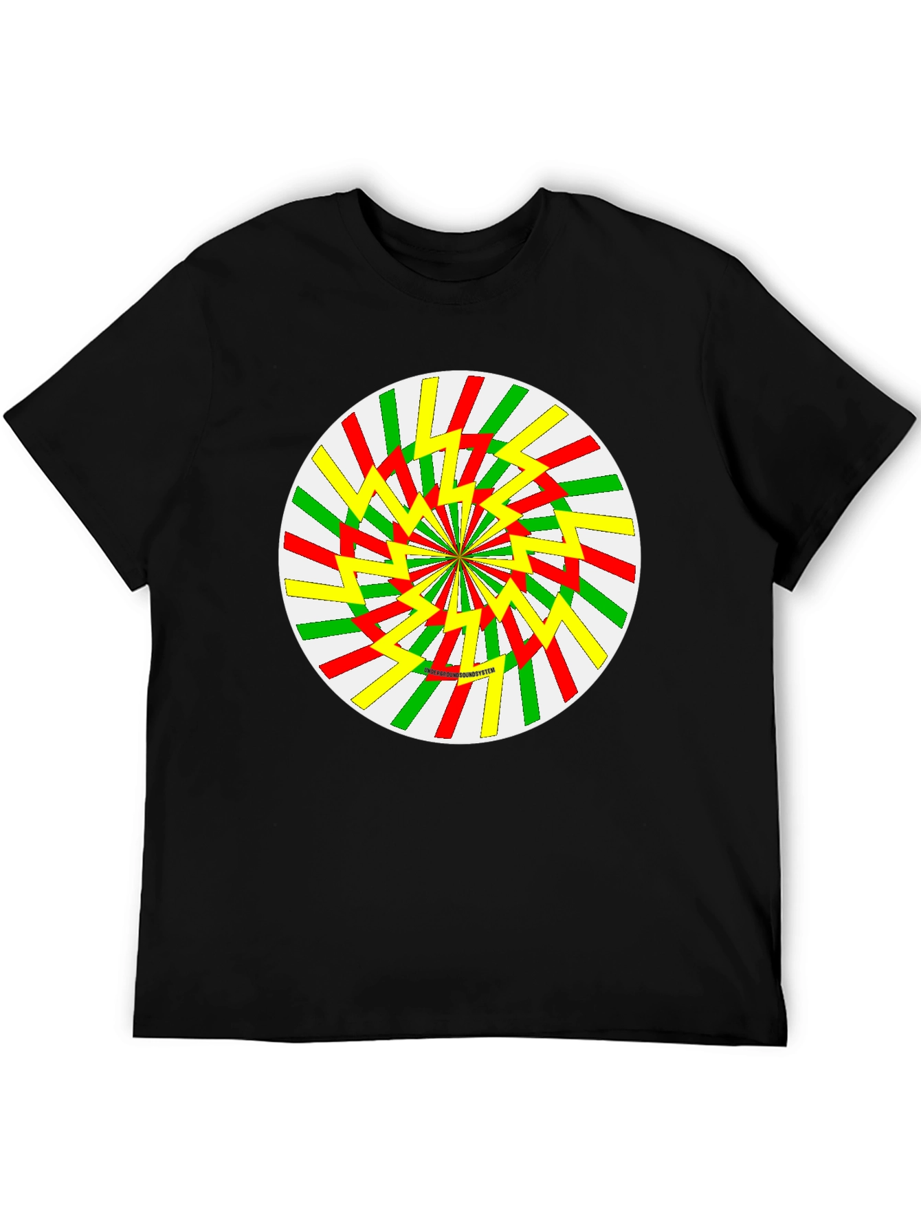 Retro Swirl Graphic Tee - Black