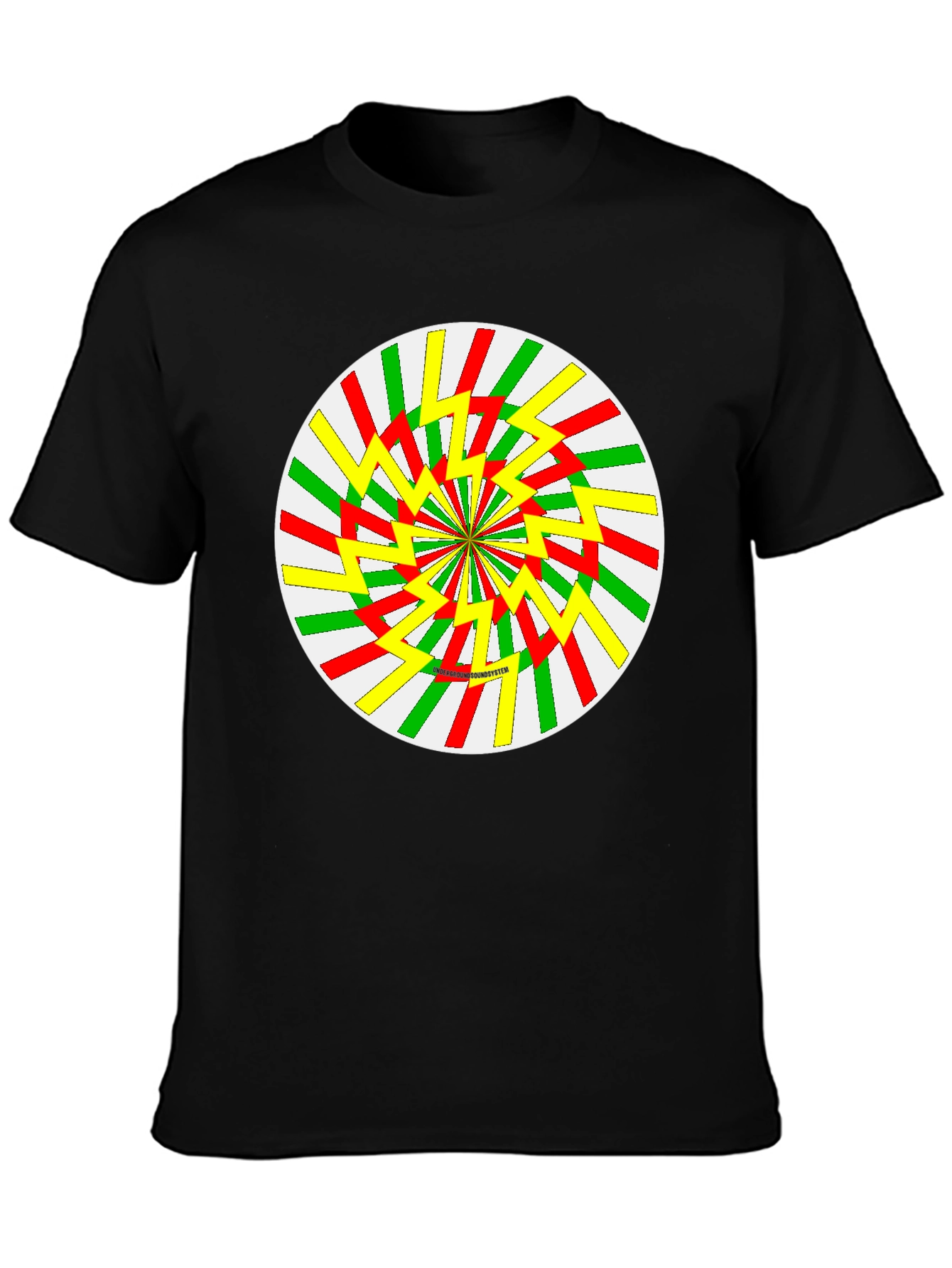 Retro Swirl Graphic Tee - Black