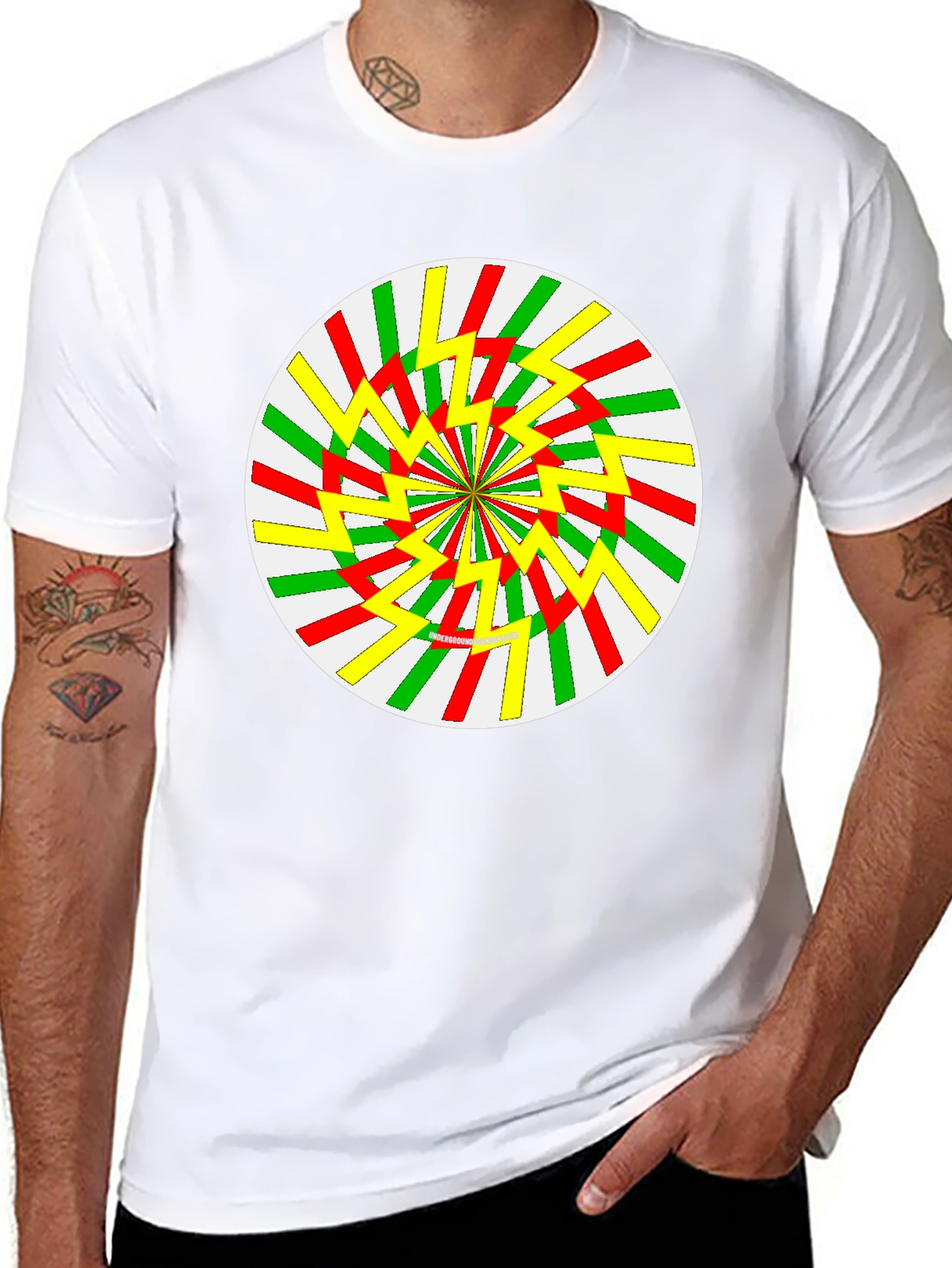 Retro Swirl Graphic Tee - Black