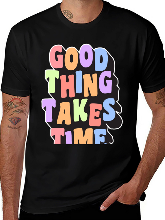 Good Things Take Time Graphic Tee - Black