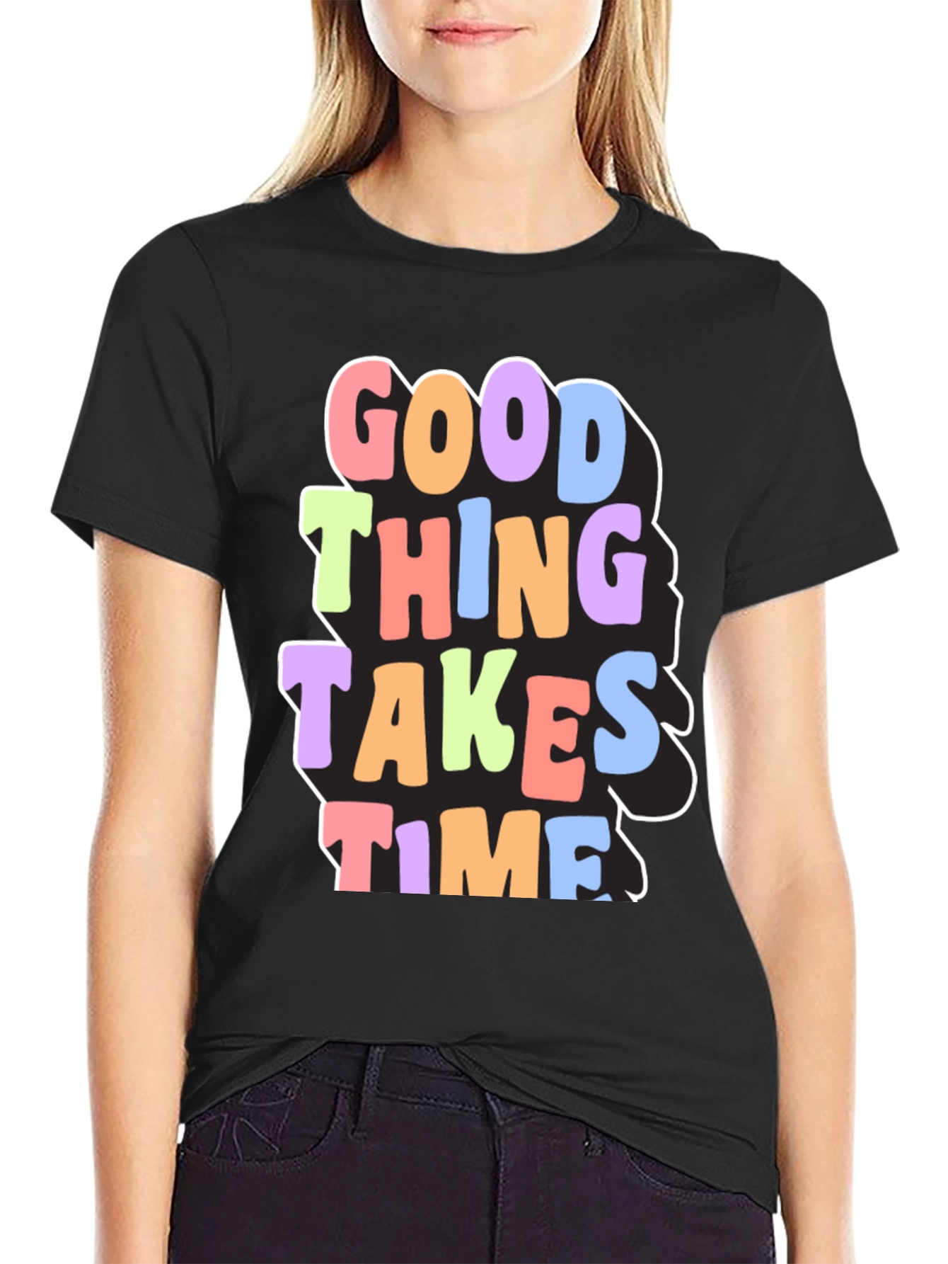 Good Things Take Time Graphic Tee - Black