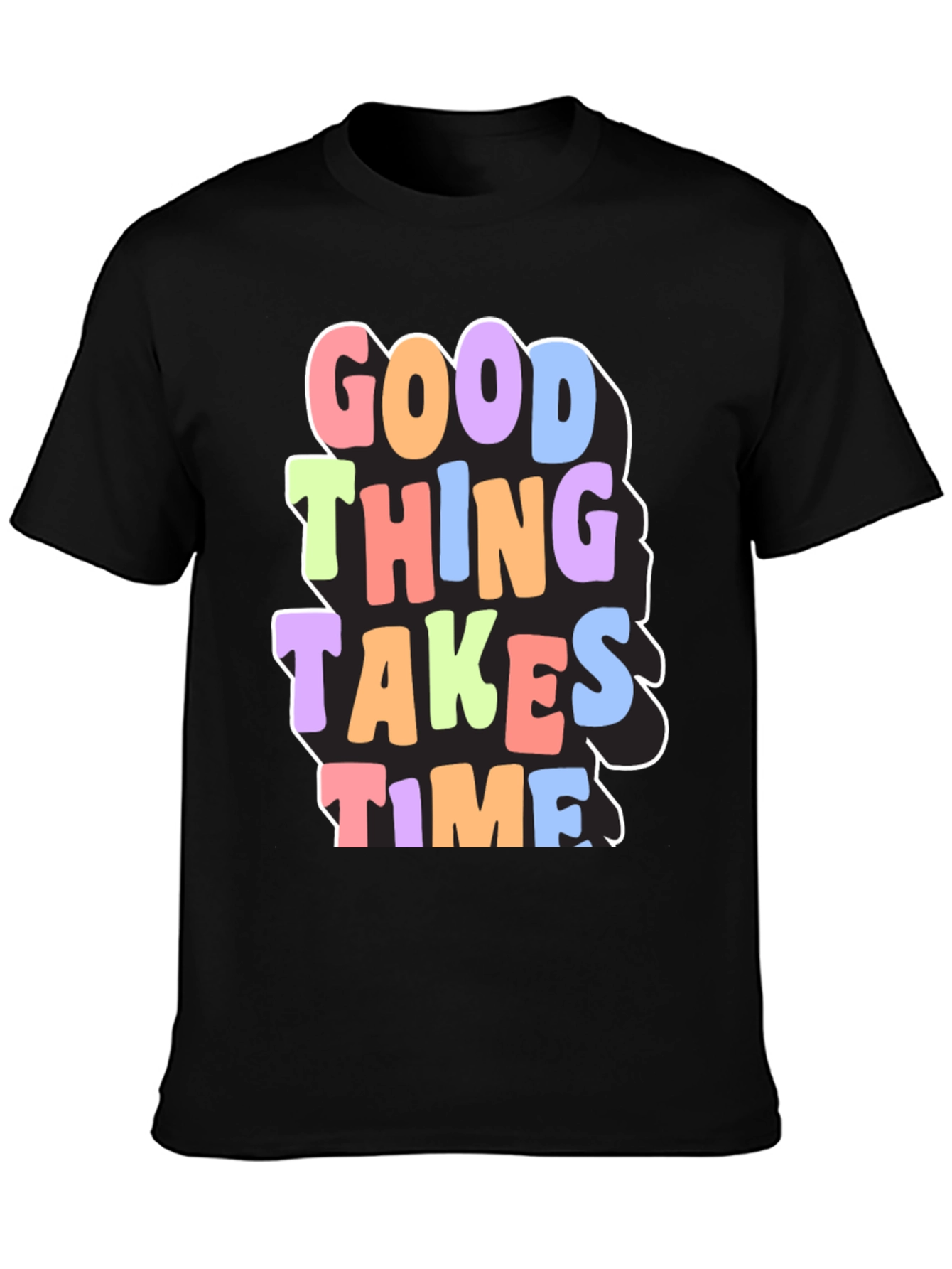 Good Things Take Time Graphic Tee - Black