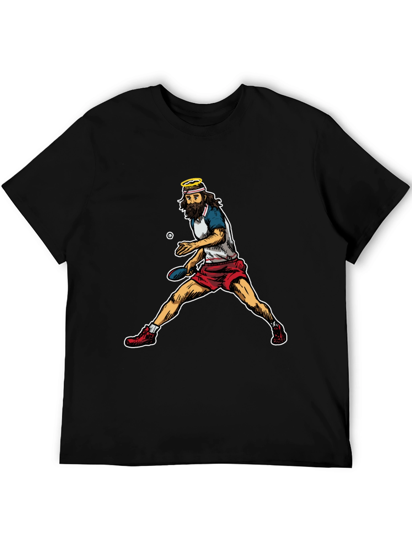 Jesus Playing Ping Pong Graphic T-Shirt
