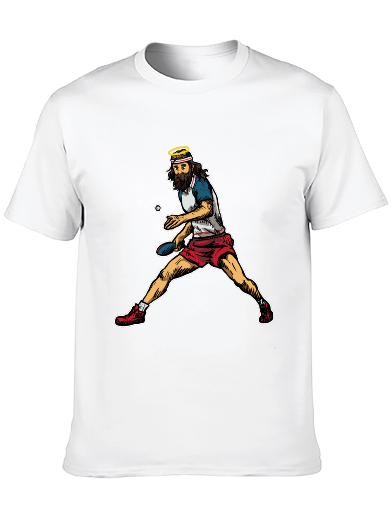 Jesus Playing Ping Pong Graphic T-Shirt
