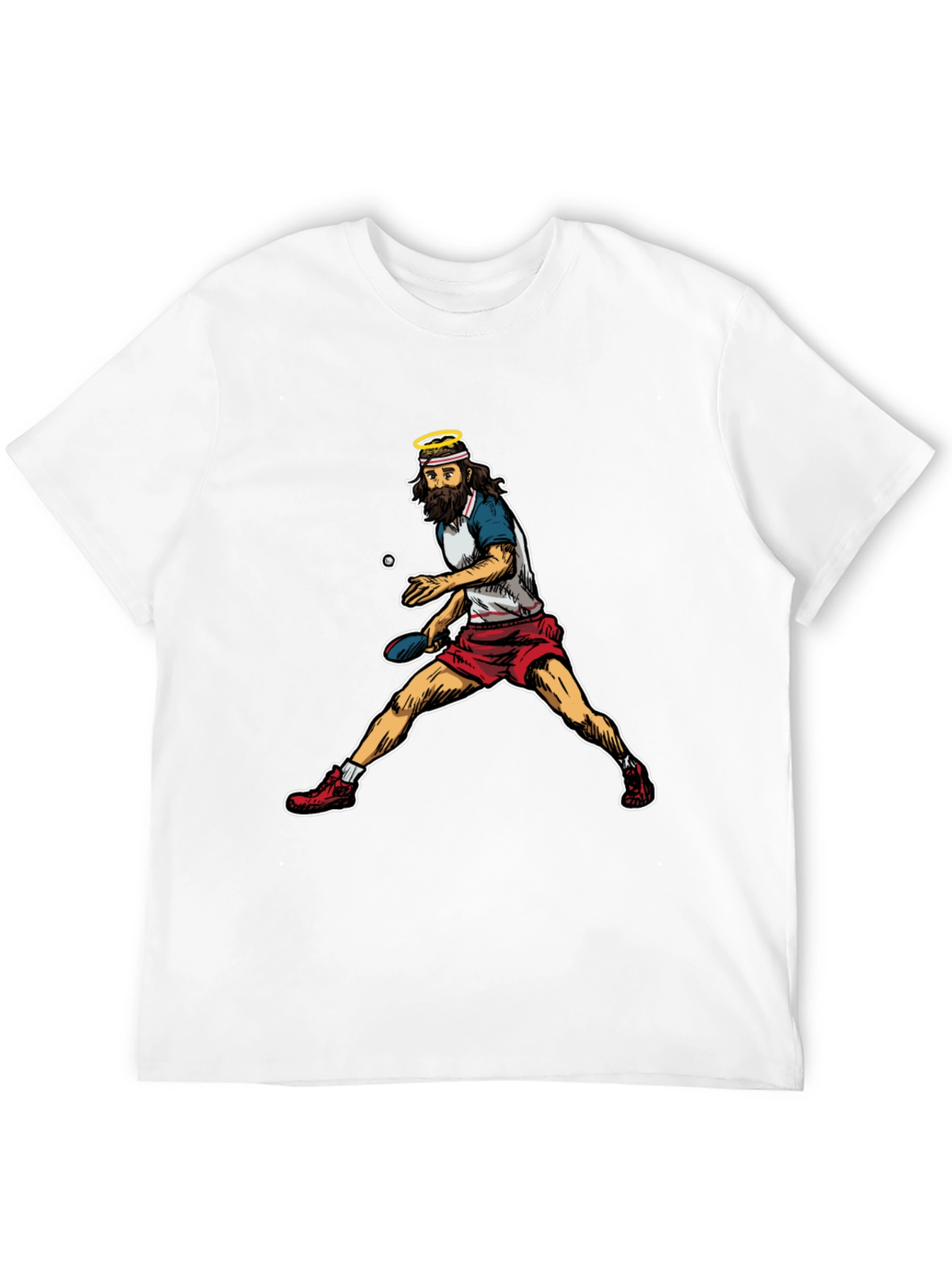 Jesus Playing Ping Pong Graphic T-Shirt