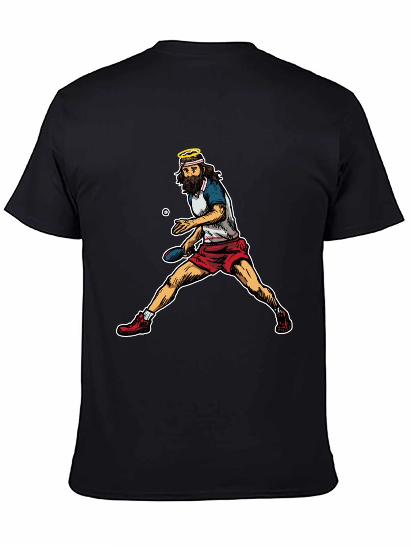 Jesus Playing Ping Pong Graphic T-Shirt