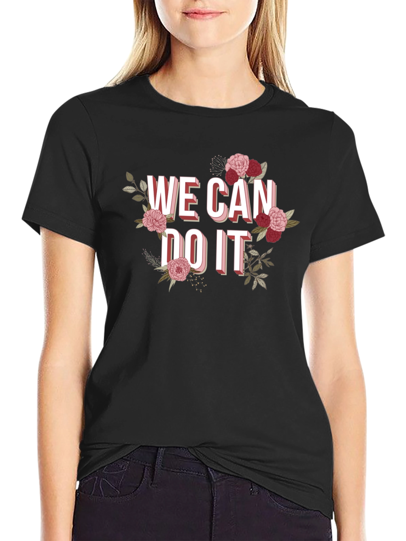 We Can Do It Floral Graphic Tee