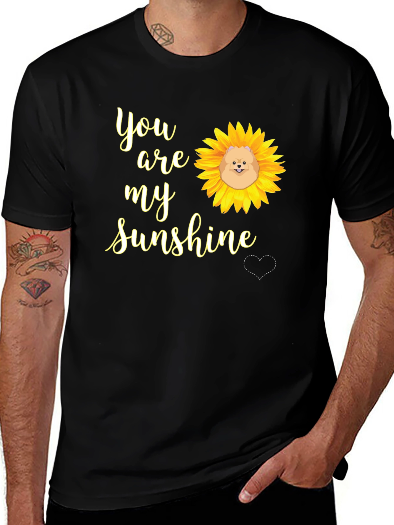 You are My Sunshine Dog Sunflower Graphic Tee