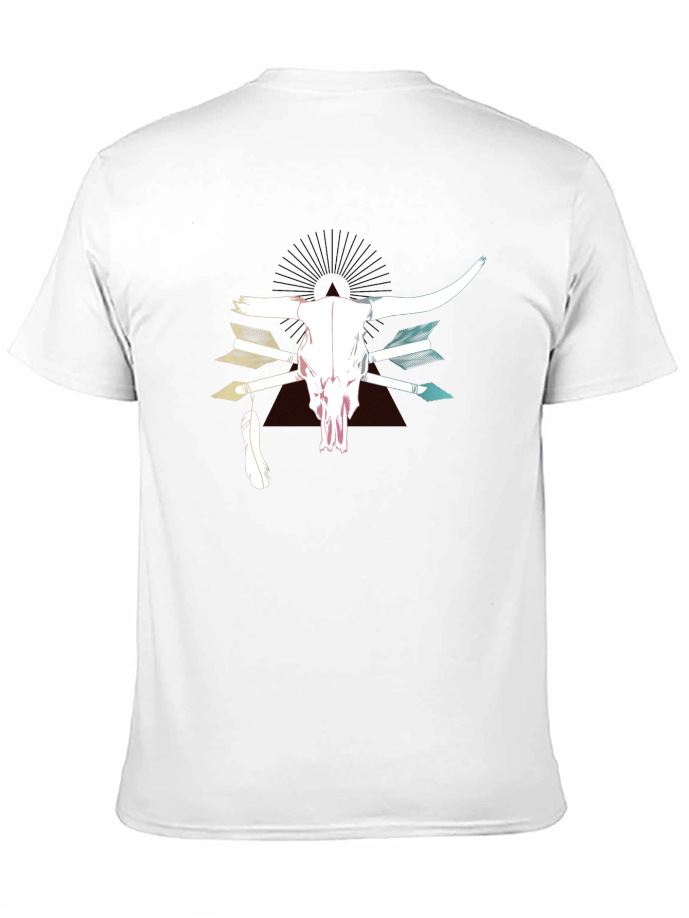 Bull Skull & Arrow Graphic Print T-Shirt