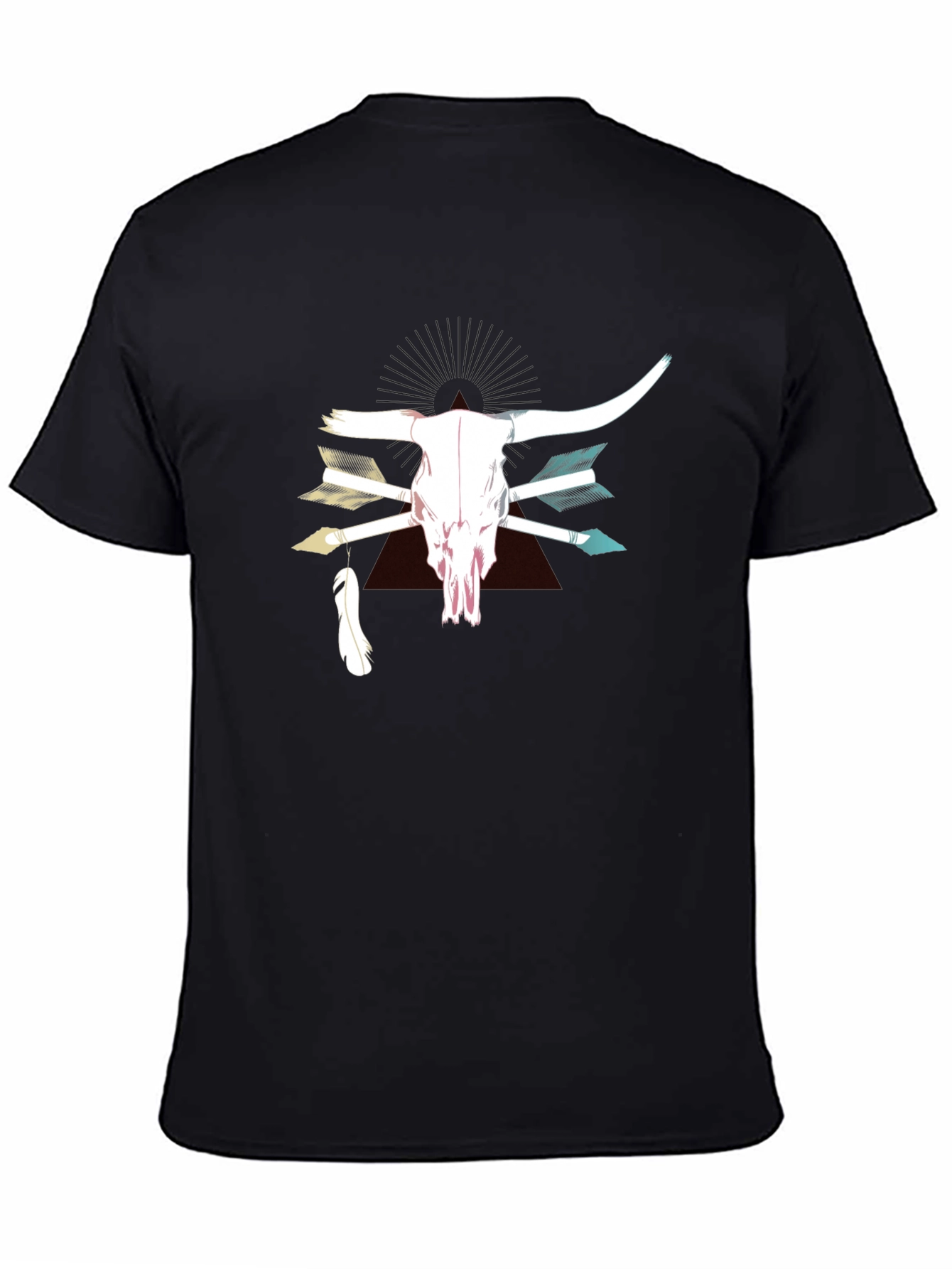 Bull Skull & Arrow Graphic Print T-Shirt