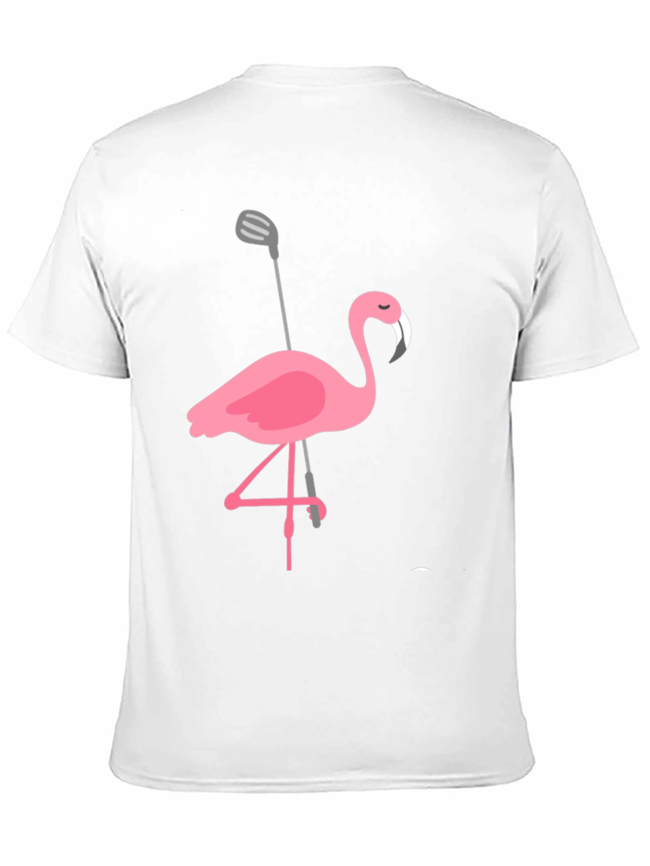 Golfing Flamingo Graphic Tee - Black