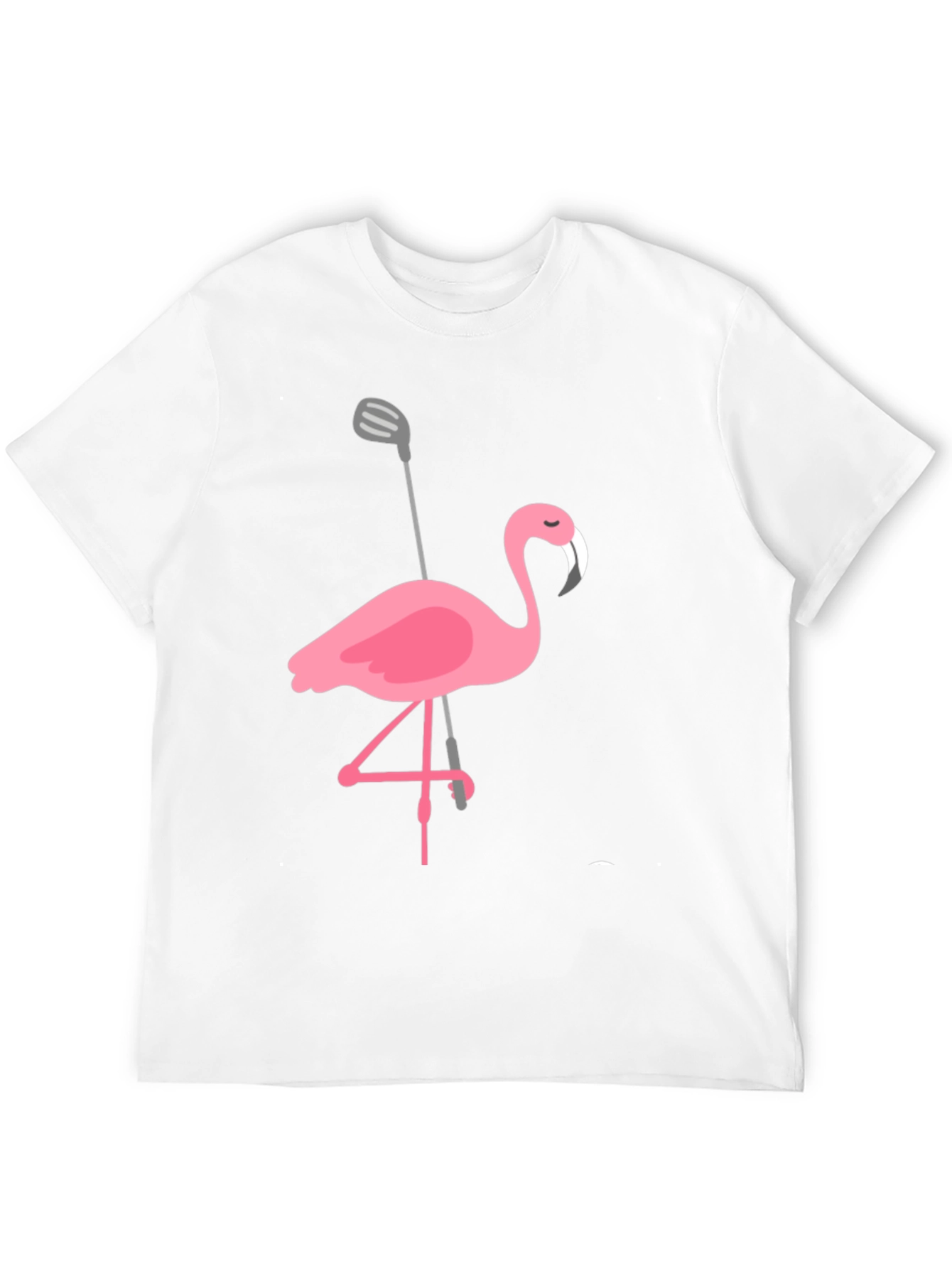 Golfing Flamingo Graphic Tee - Black