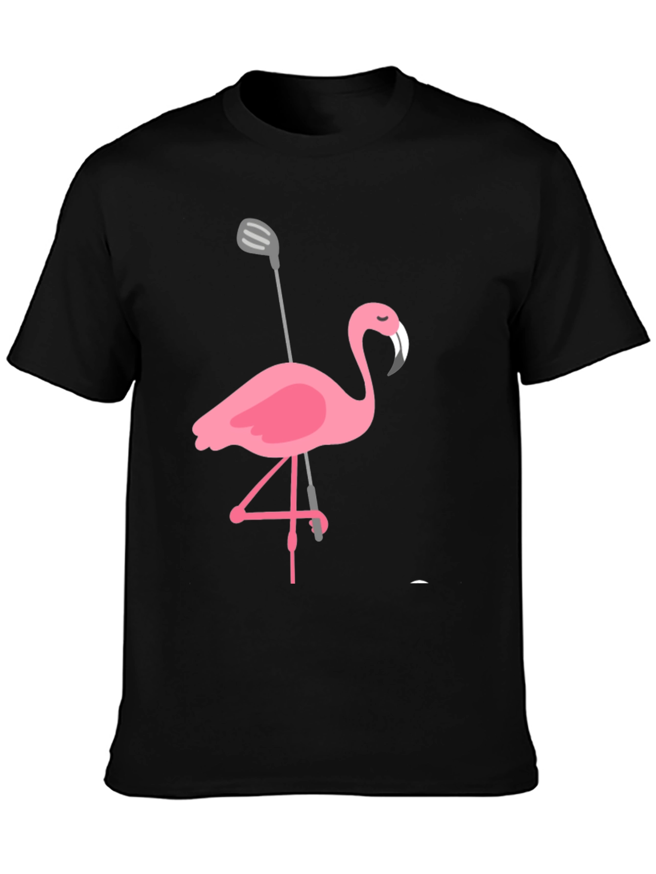 Golfing Flamingo Graphic Tee - Black