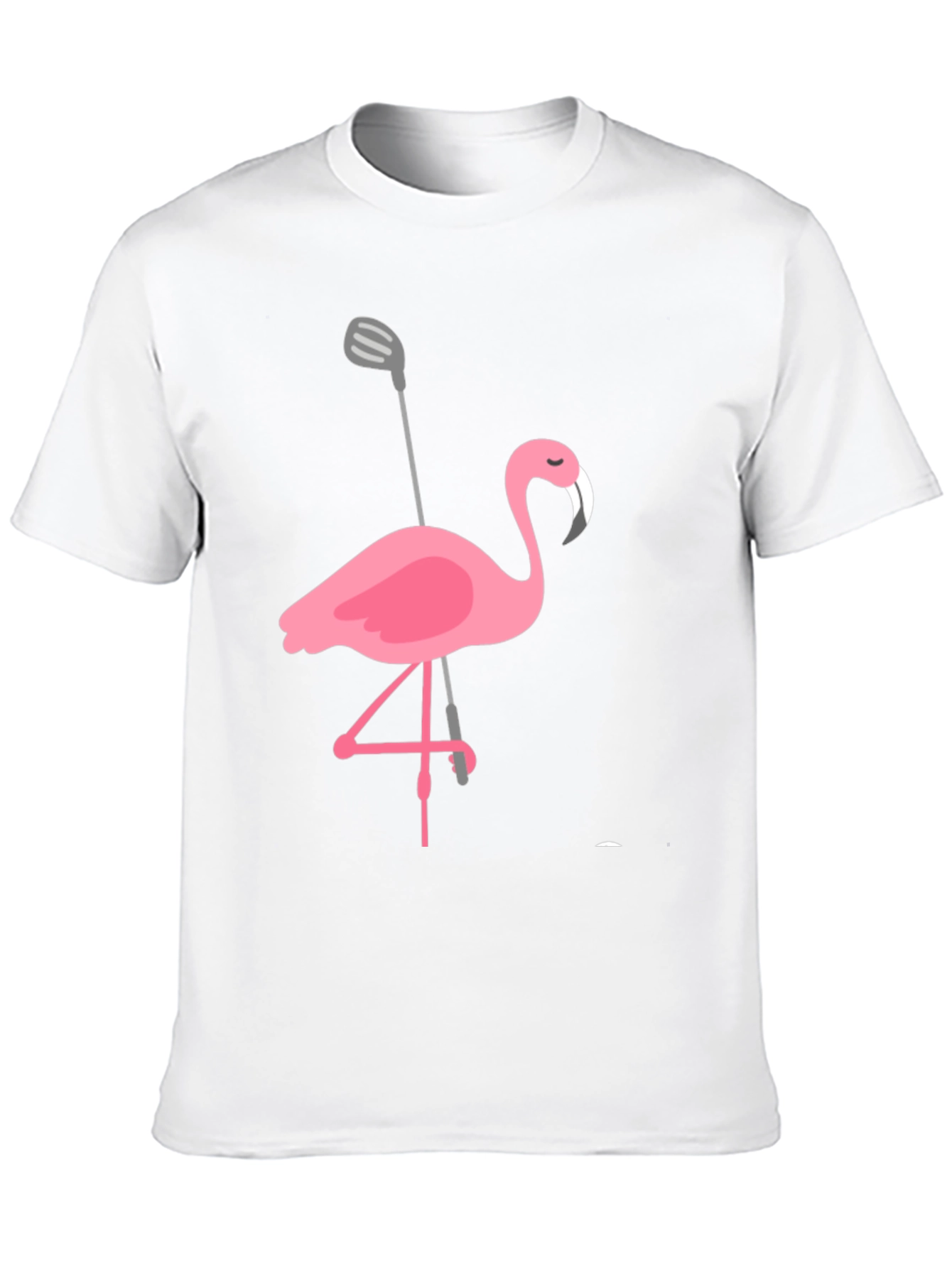 Golfing Flamingo Graphic Tee - Black