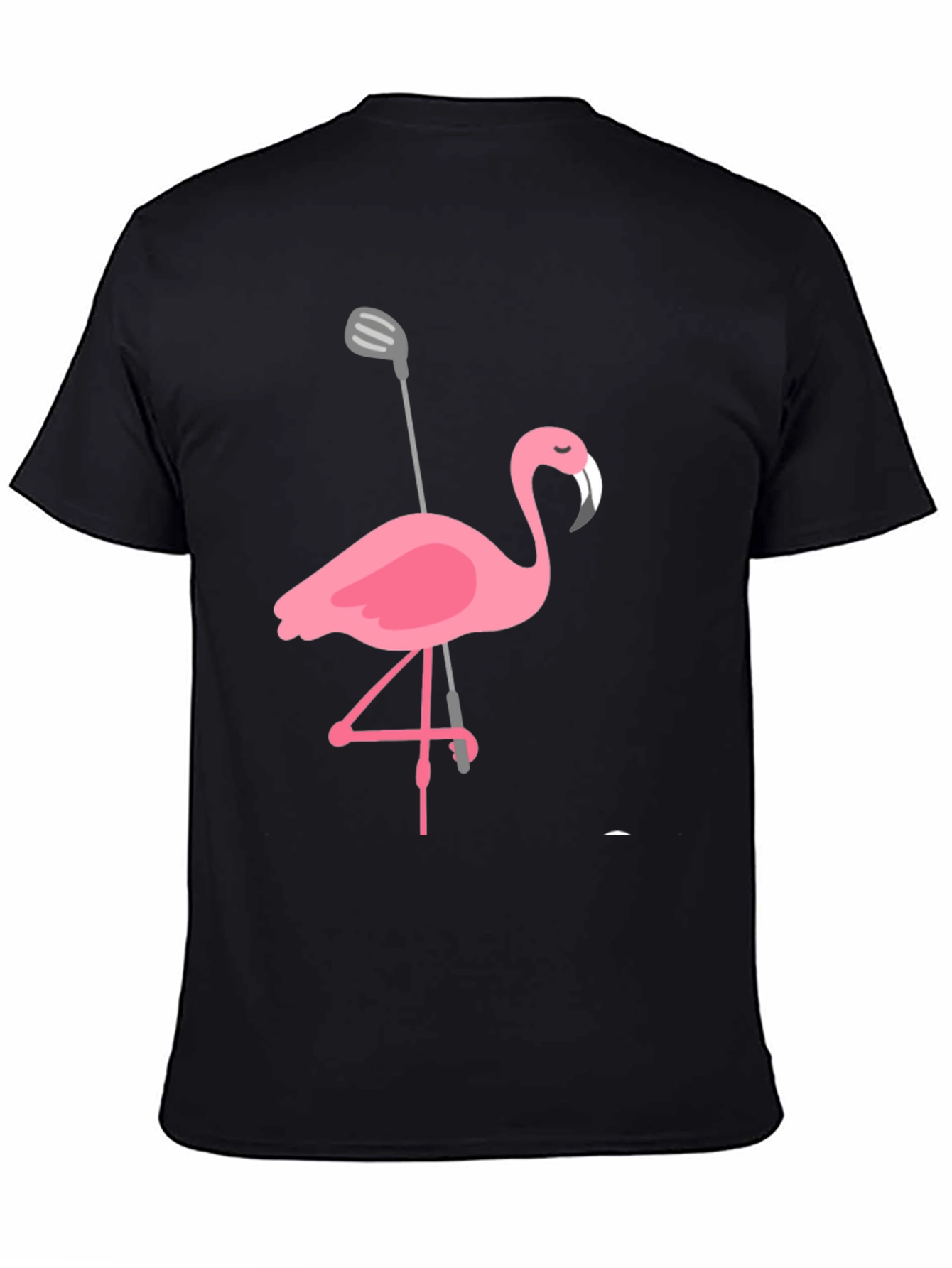 Golfing Flamingo Graphic Tee - Black
