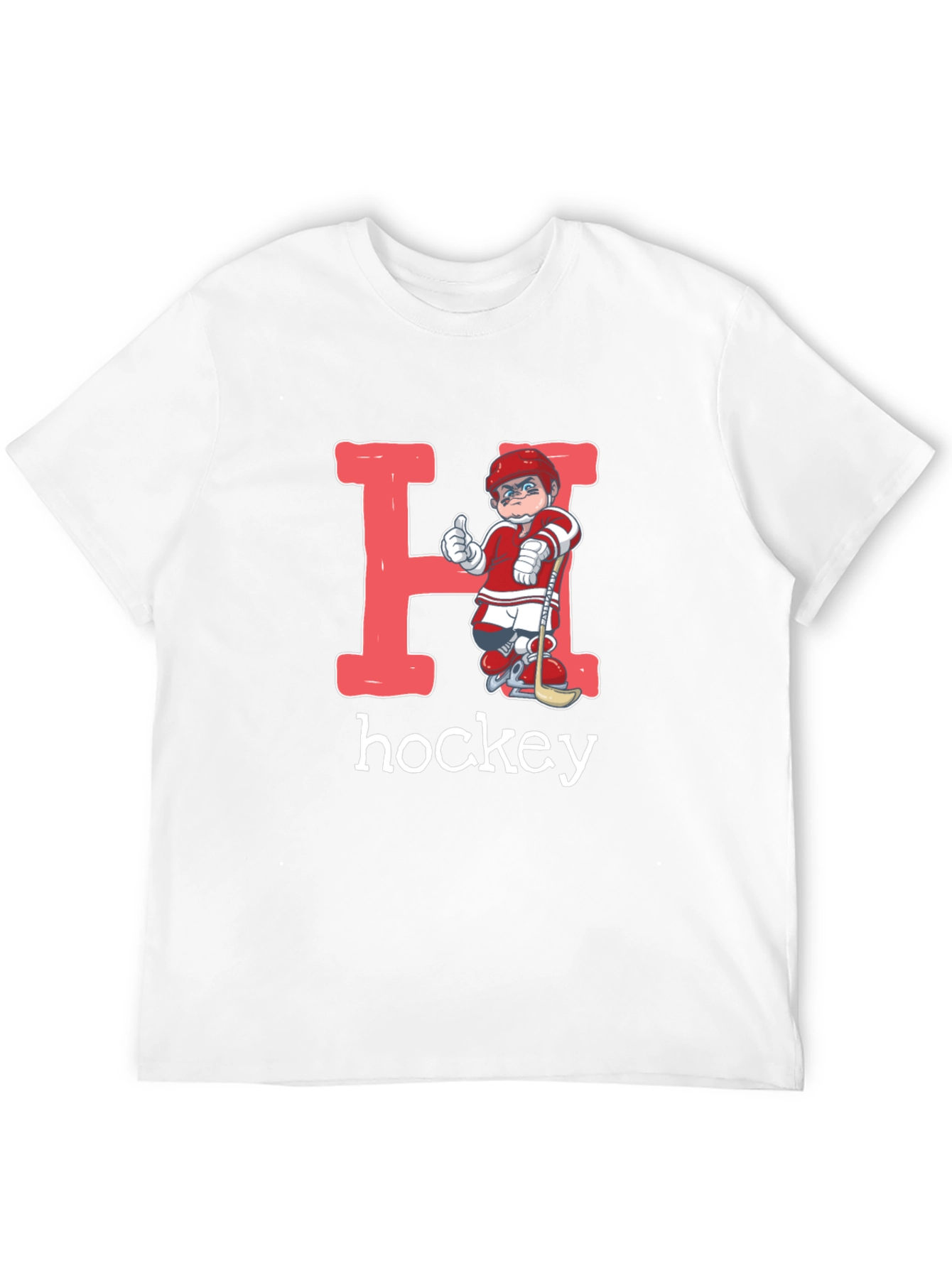 Hockey Player Letter H Graphic T-Shirt