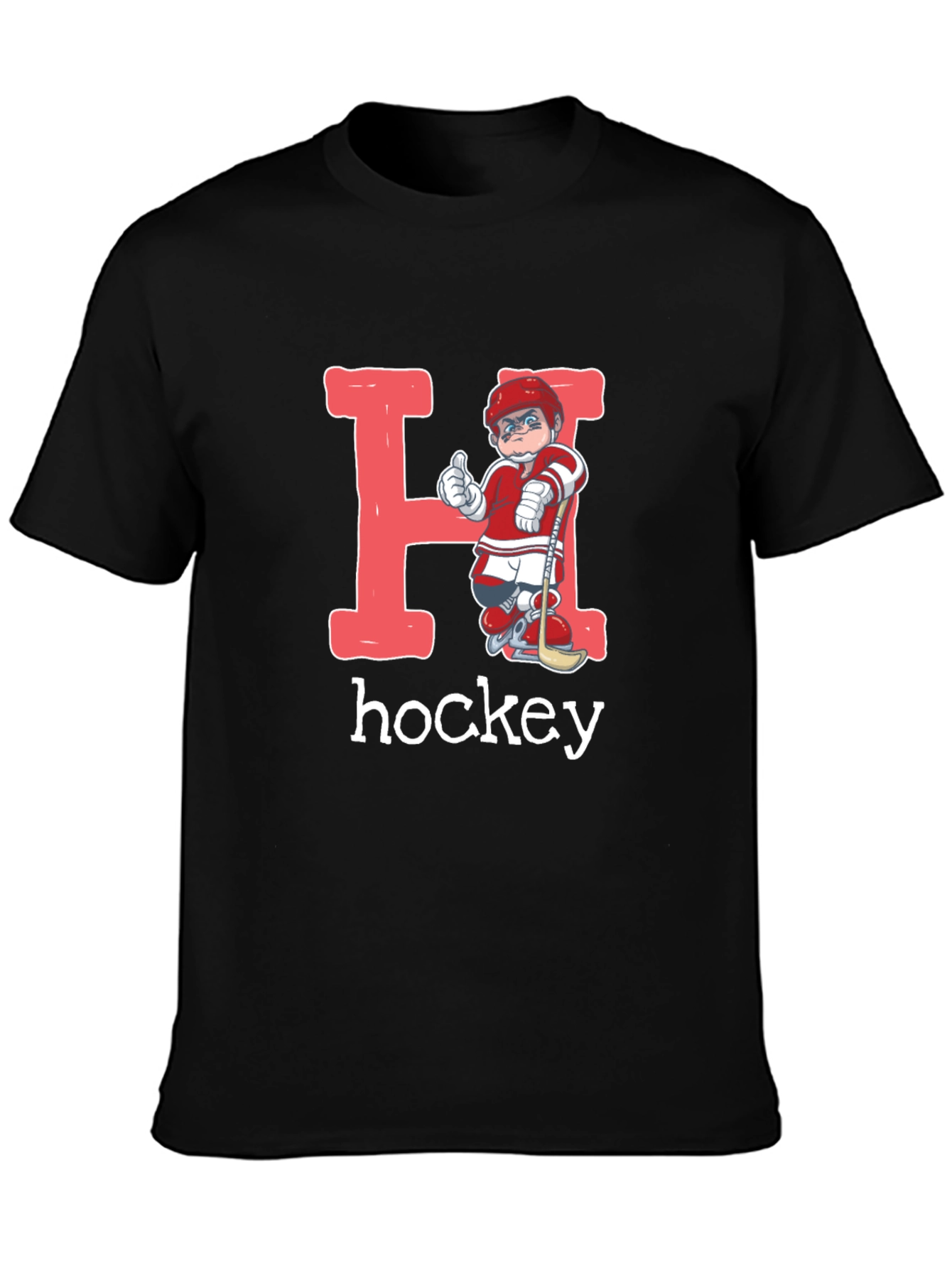 Hockey Player Letter H Graphic T-Shirt