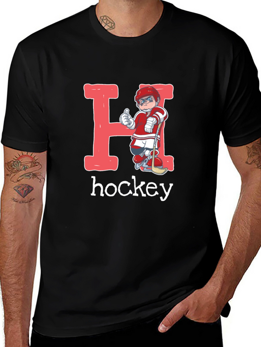 Hockey Player Letter H Graphic T-Shirt