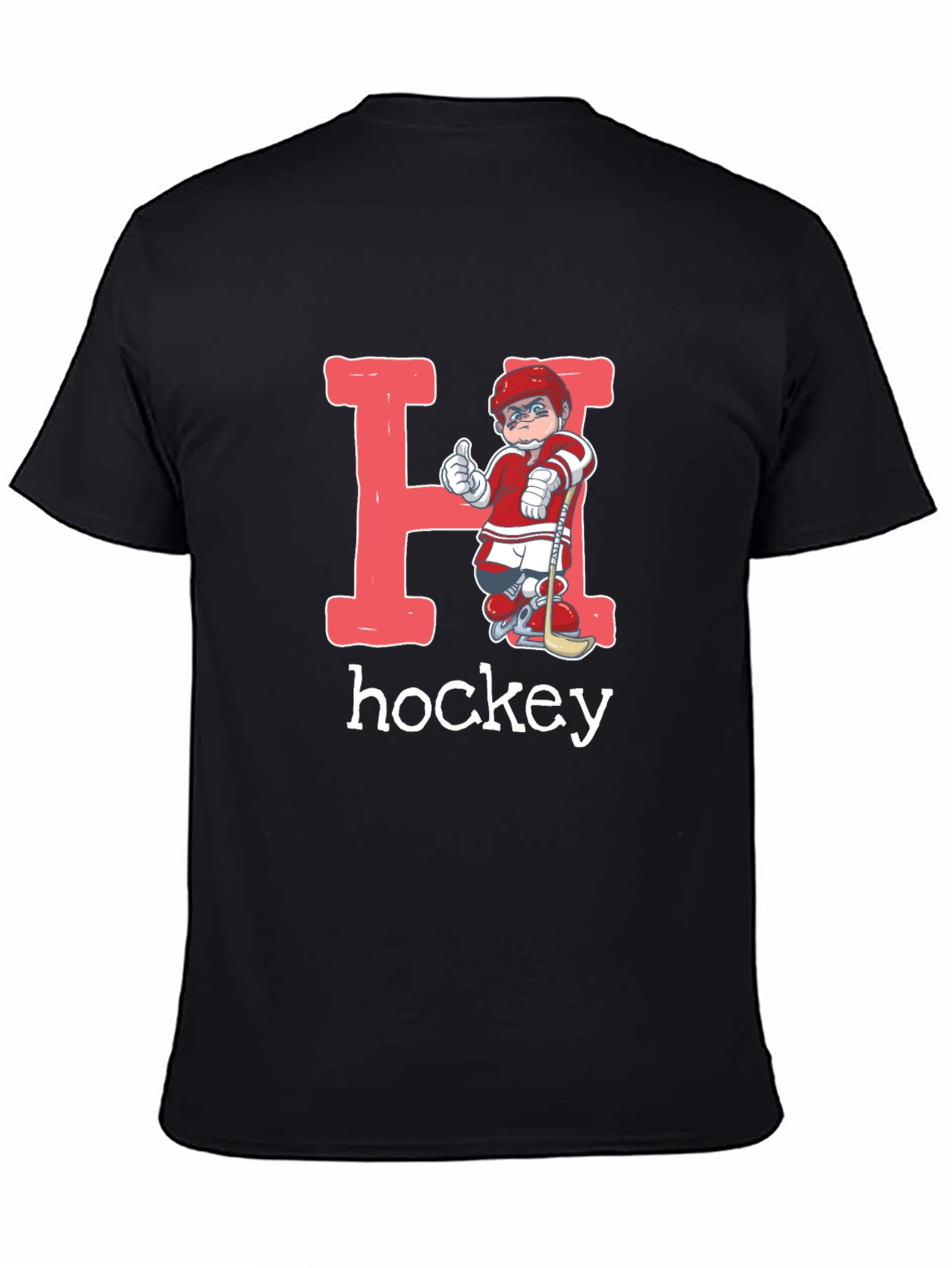 Hockey Player Letter H Graphic T-Shirt